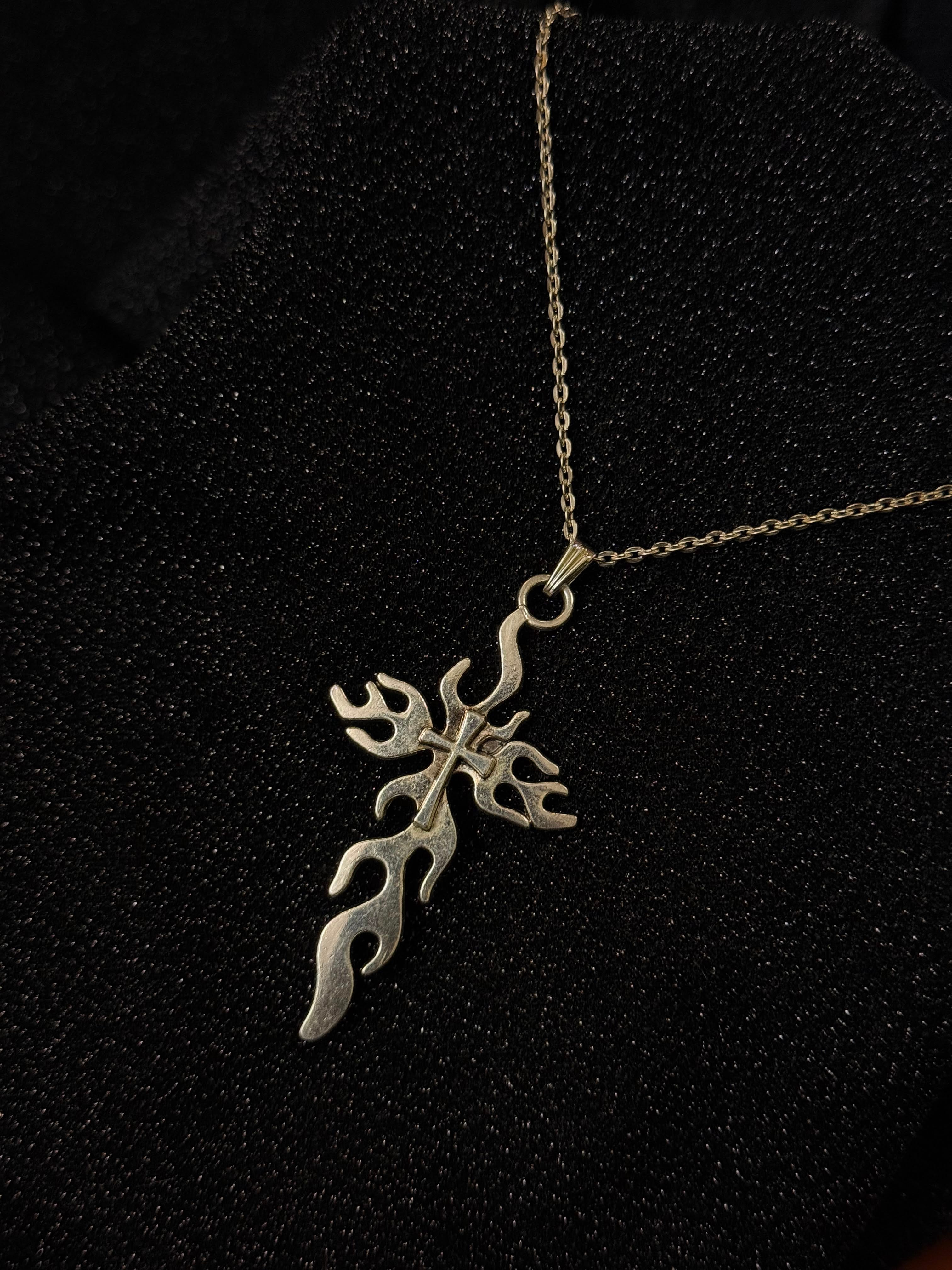 Cross necklace (fire design)
