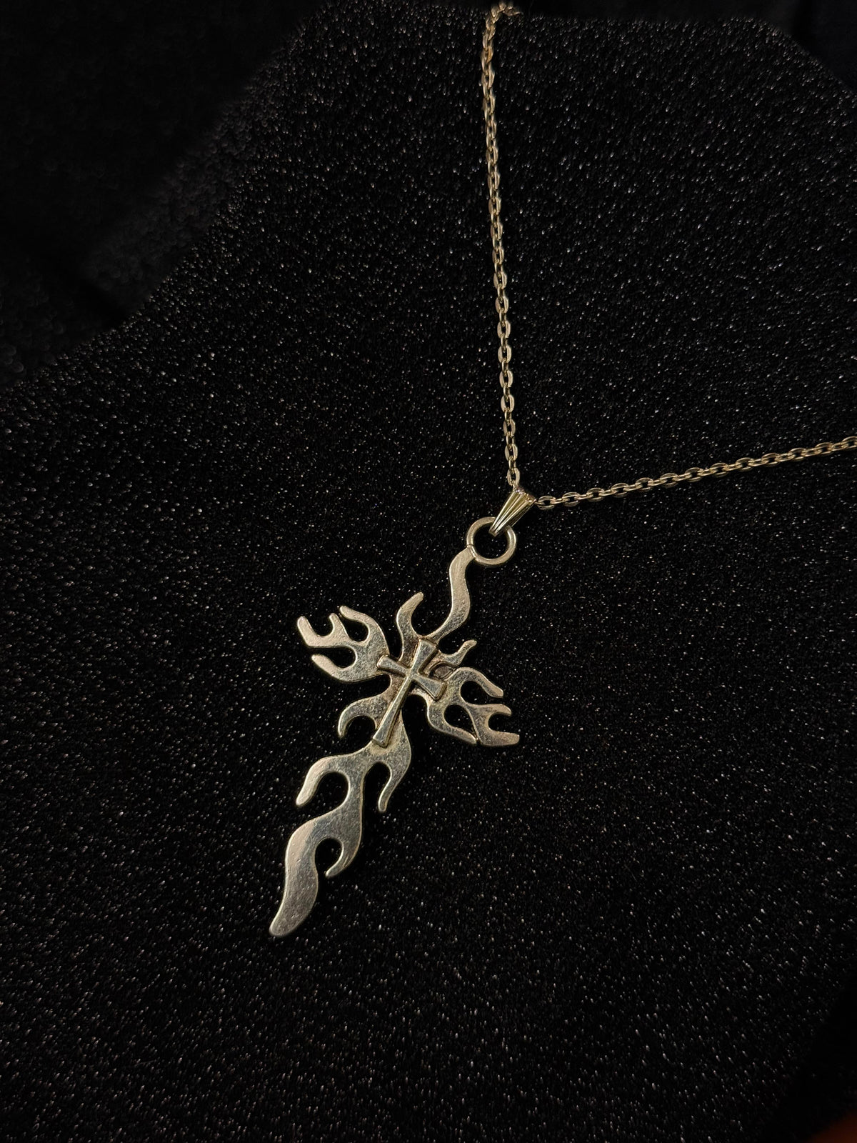Cross necklace (fire design)