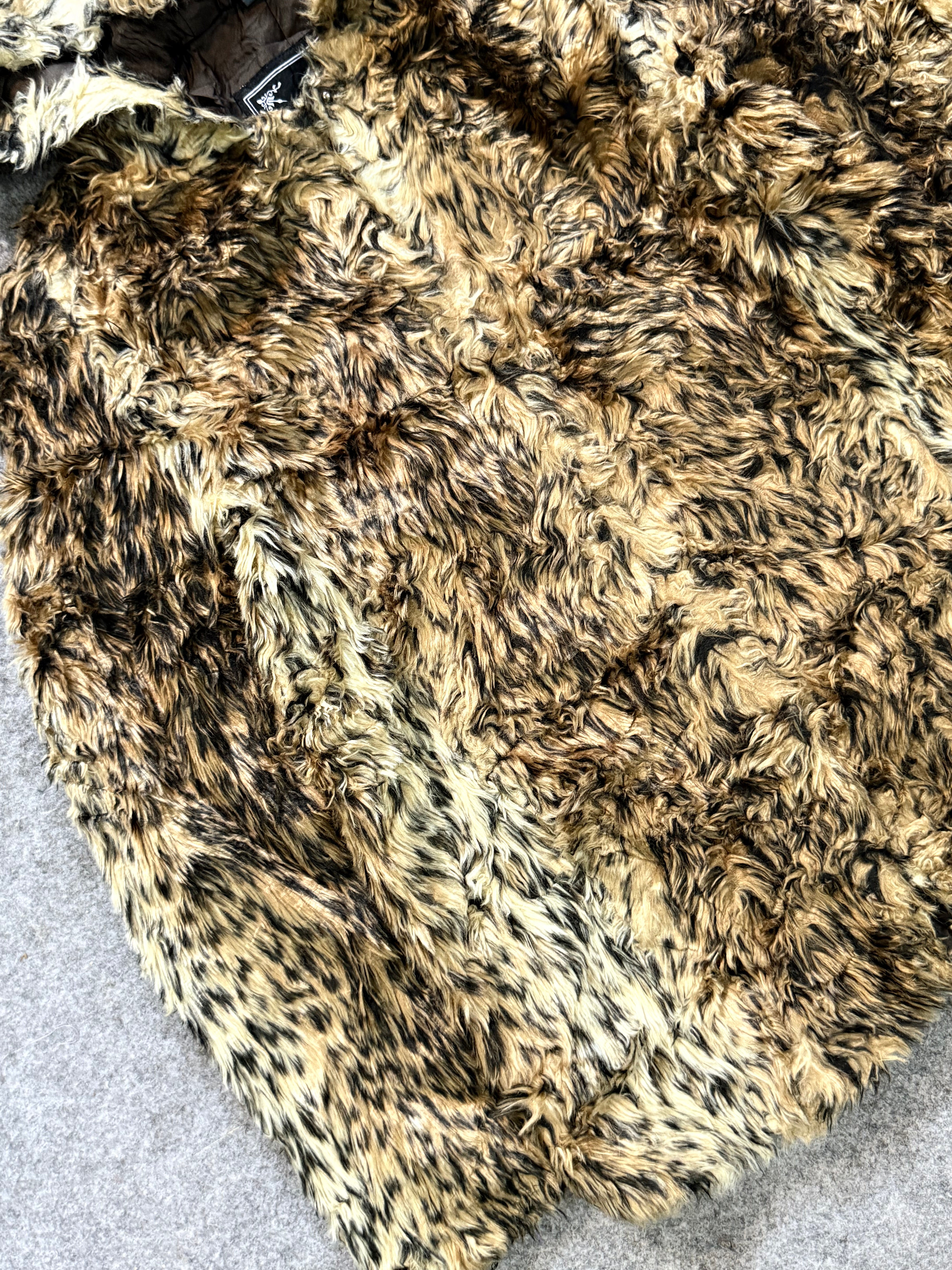 Animal print fur coat(XS/S)