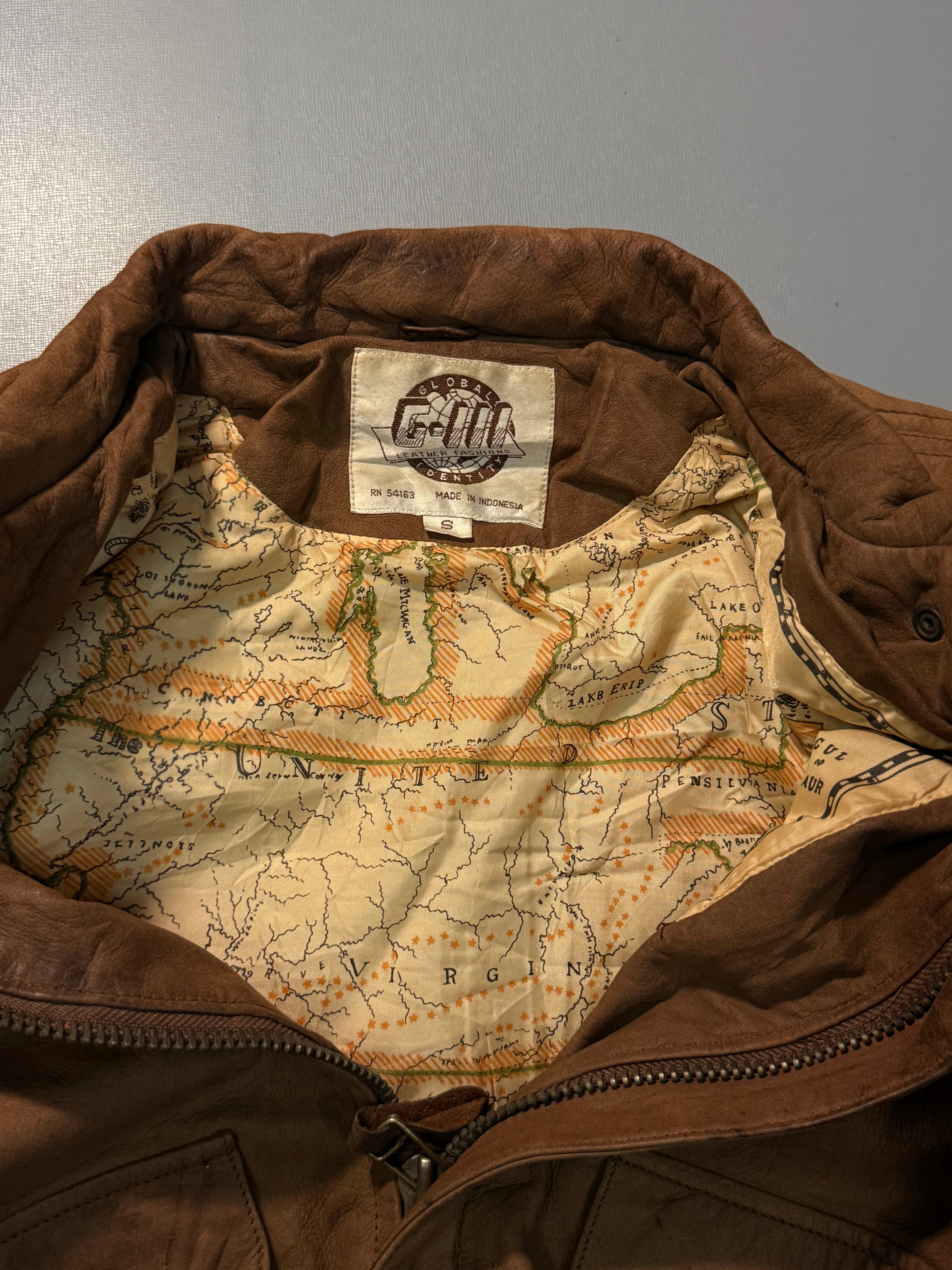 Bomber leather jacket(S/M)