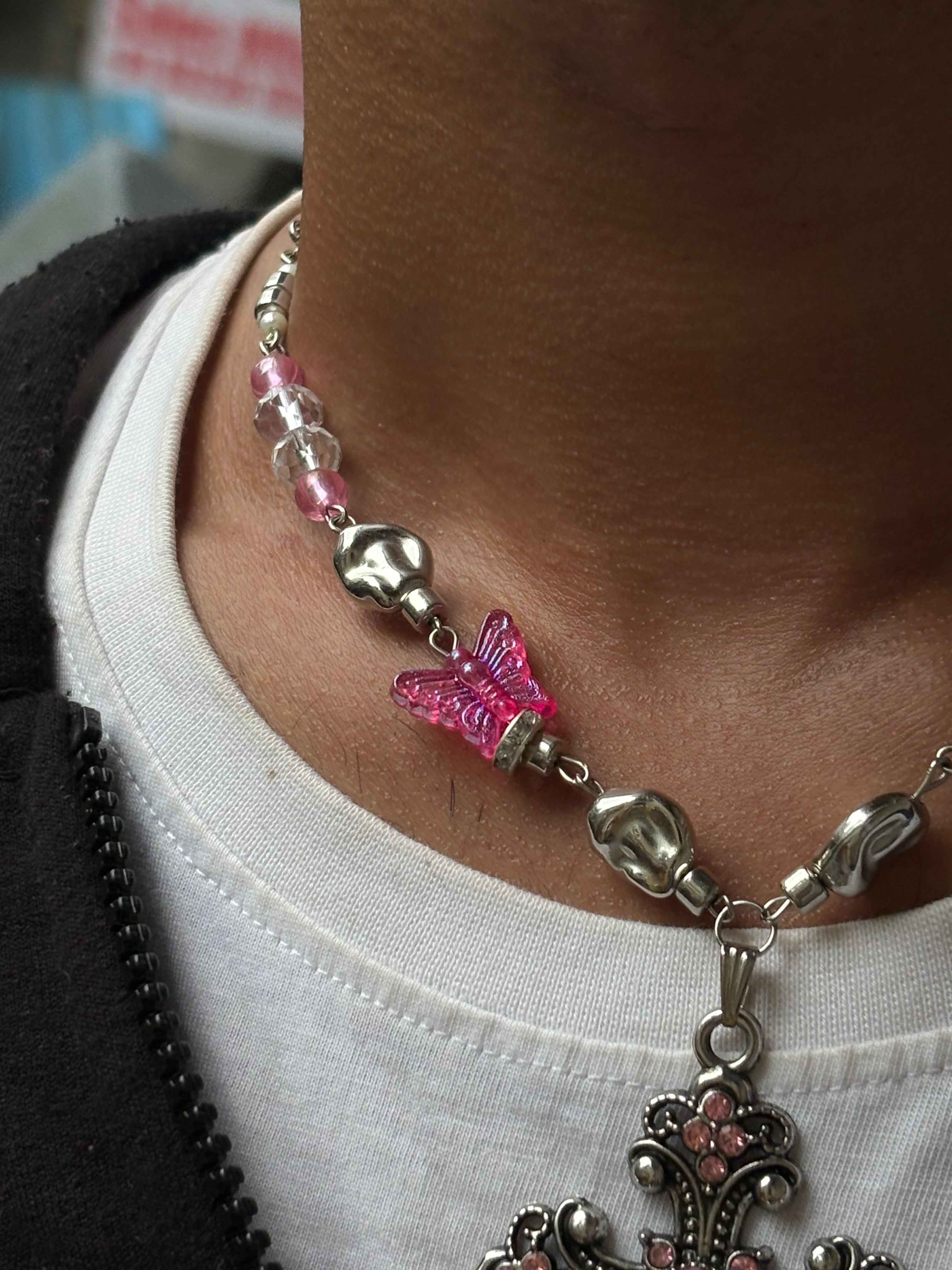 Pink Cross necklace