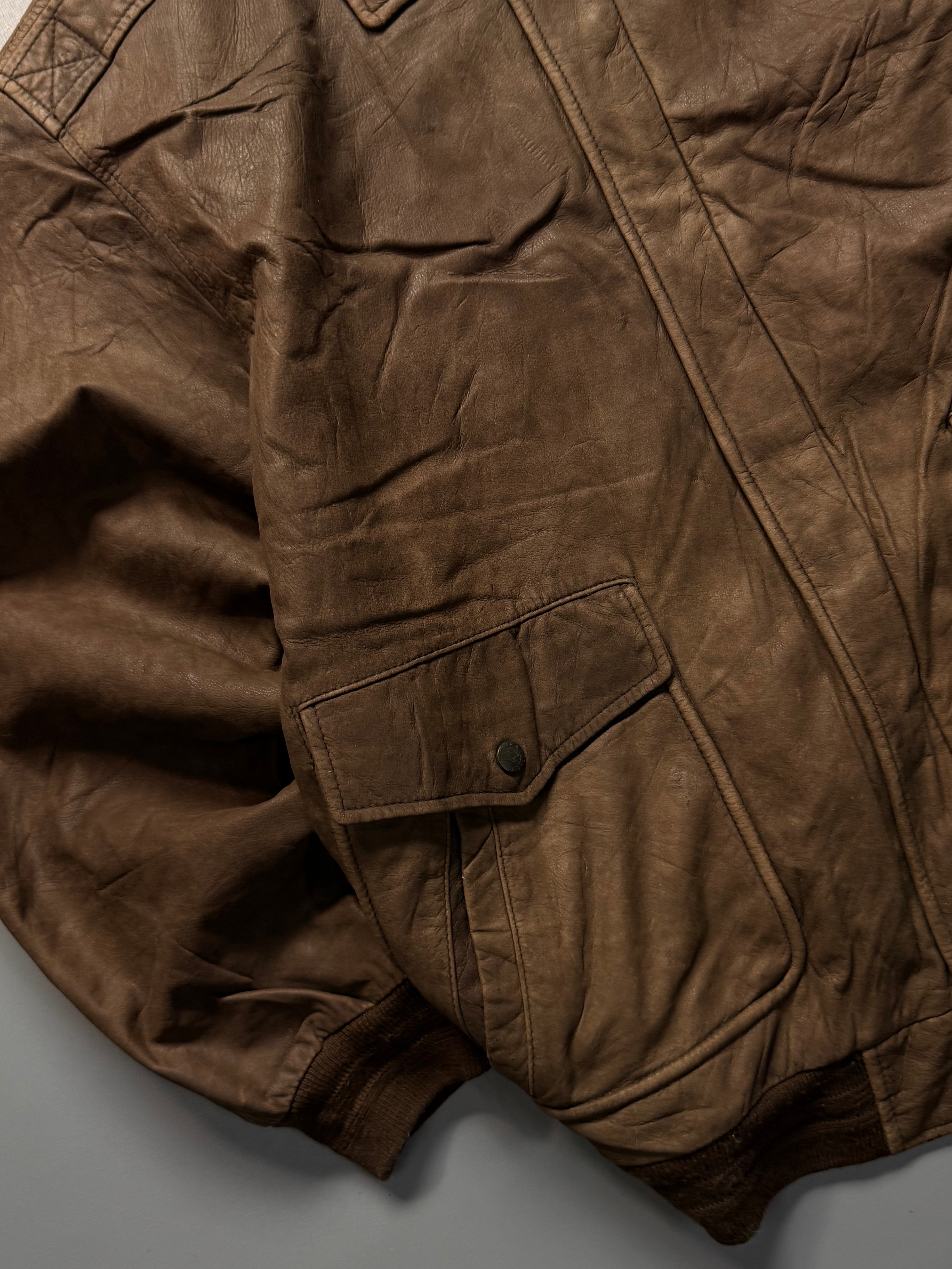 Bomber leather jacket(L/XL)