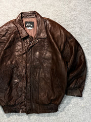 Bomber leather jacket(XL+)