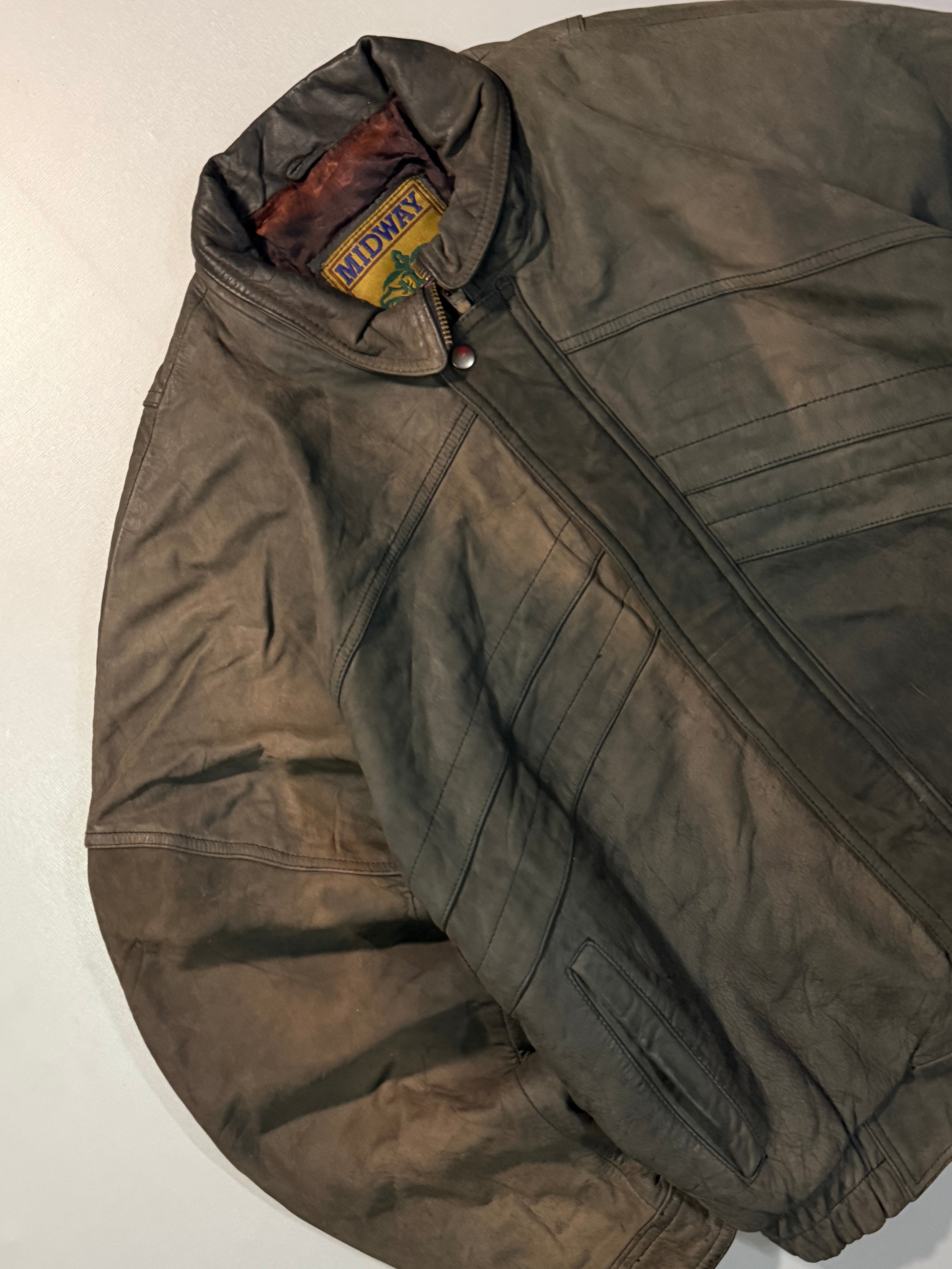 Bomber leather jacket(L/XL)