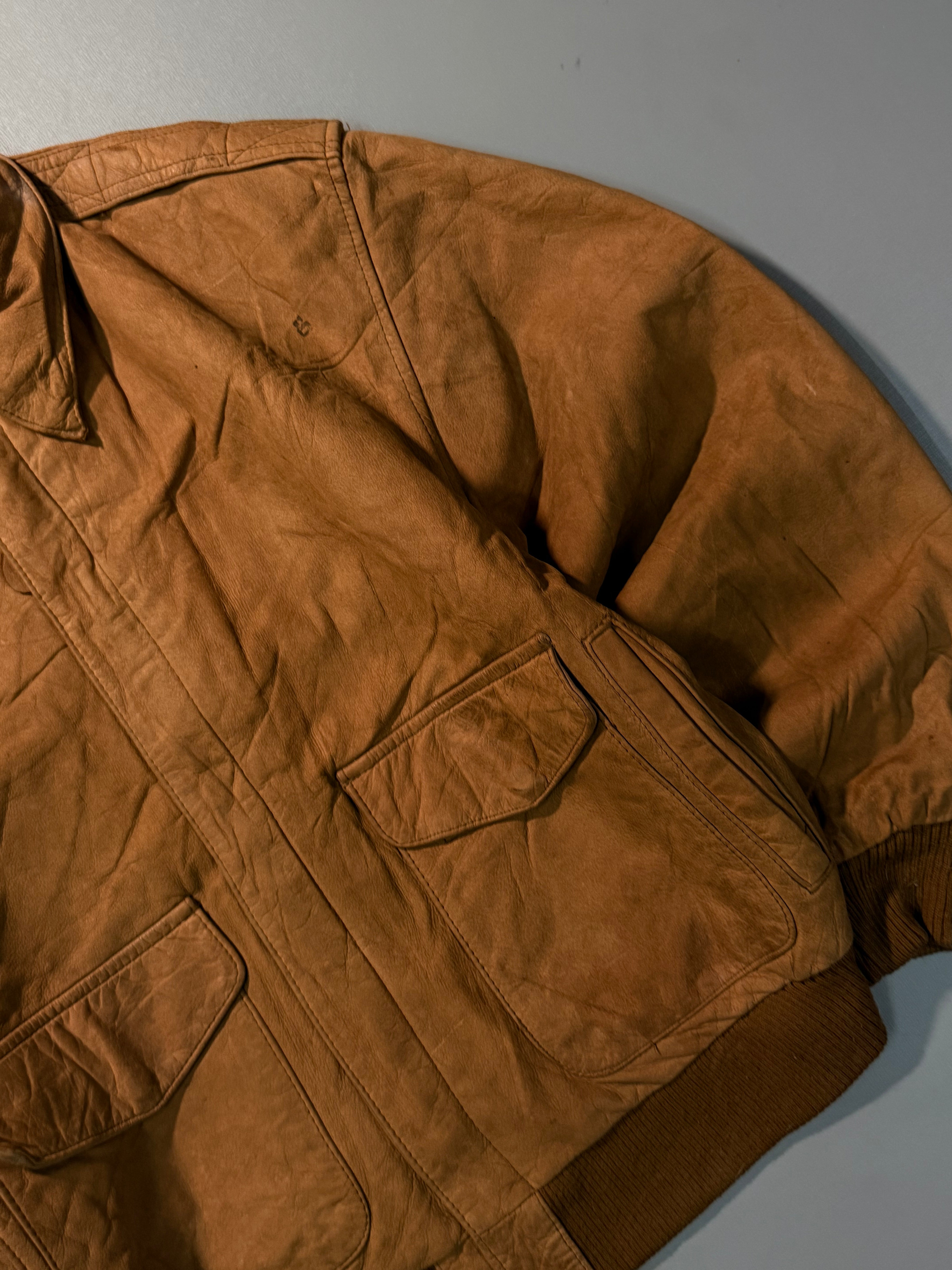 Bomber leather jacket(M/L)