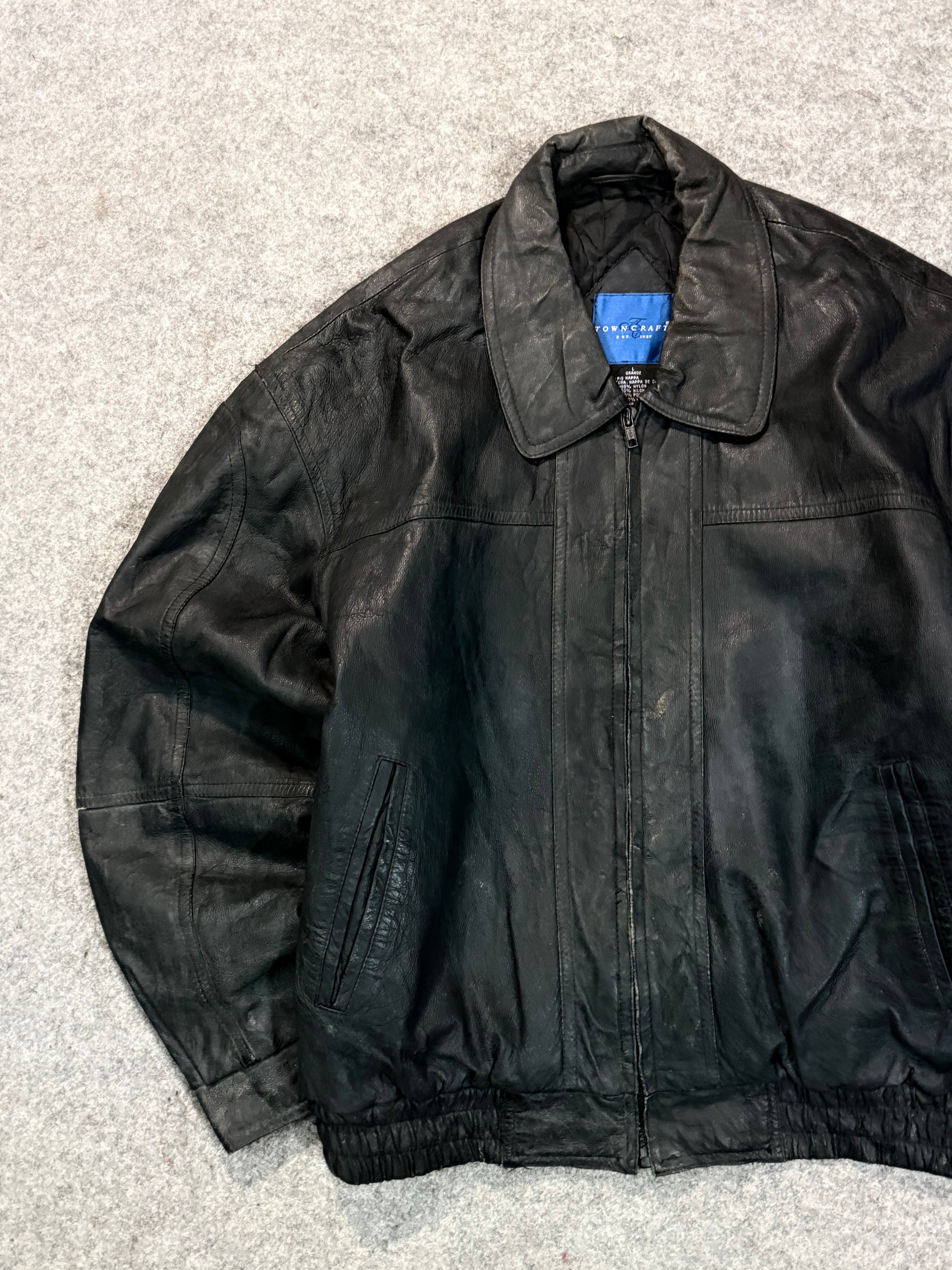 Bomber leather jacket(M/L)