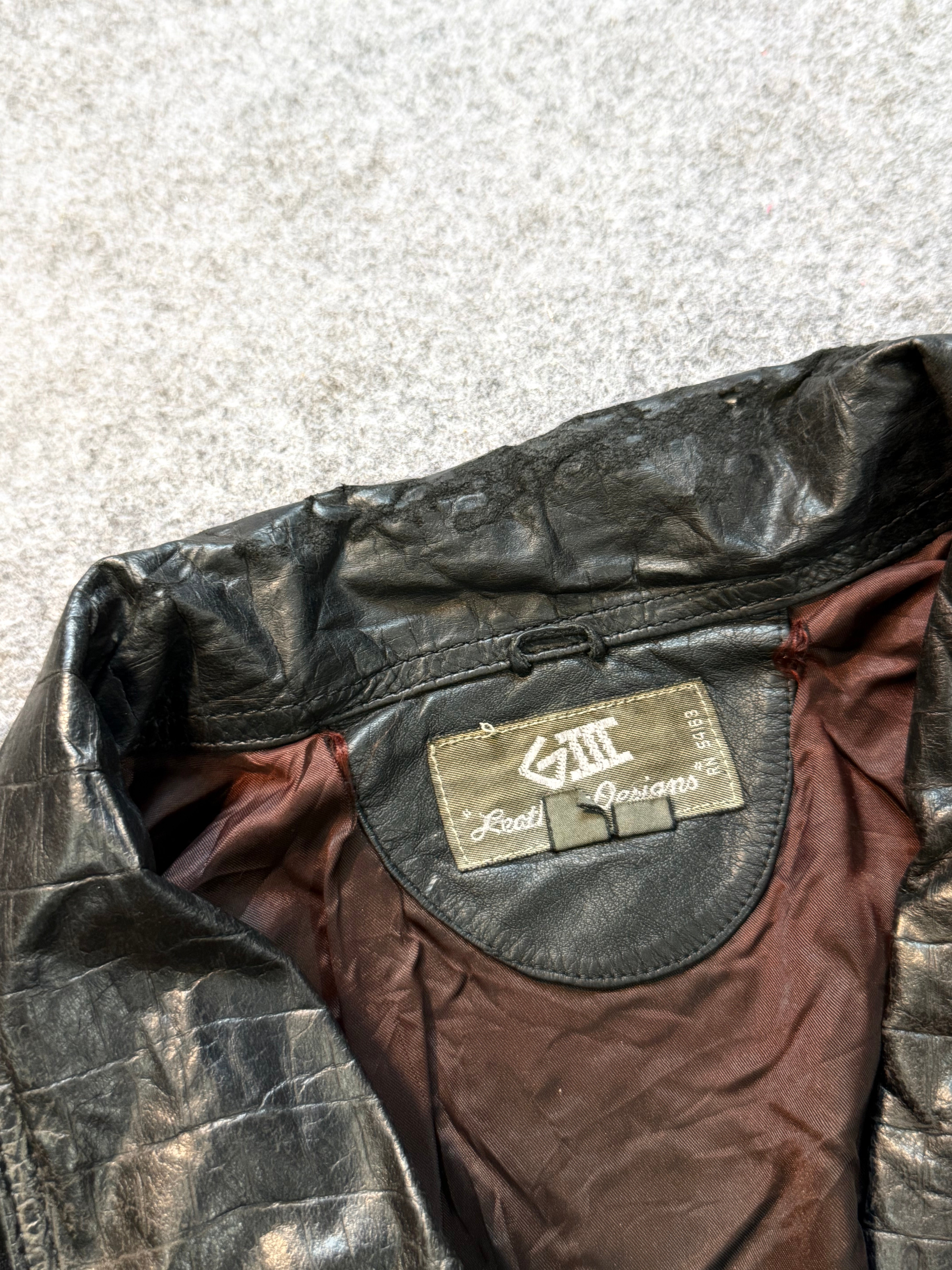 Bomber leather jacket(xs/S)