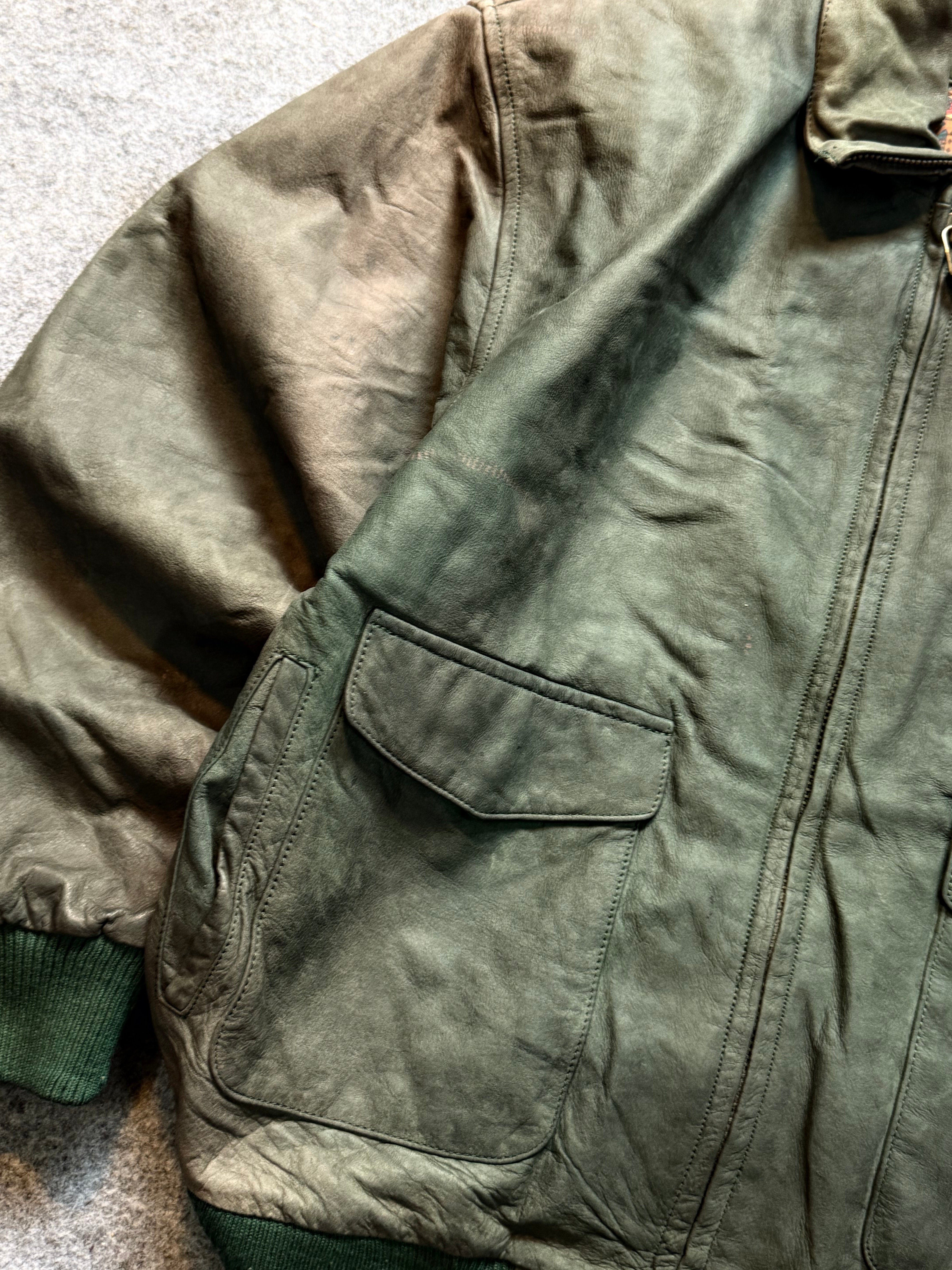 Bomber leather jacket(M/L/XL)