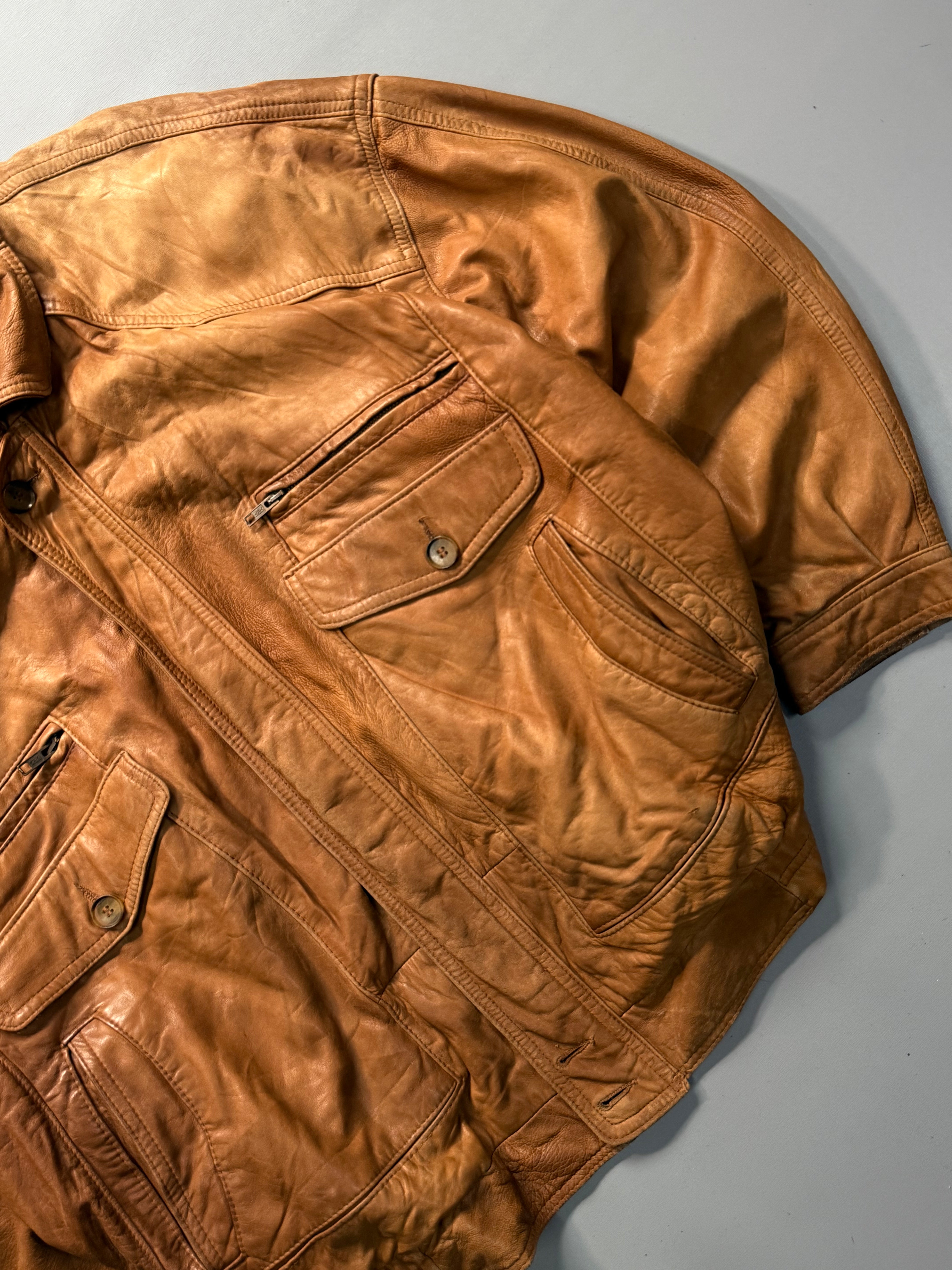 Bomber leather jacket(XL/2XL)