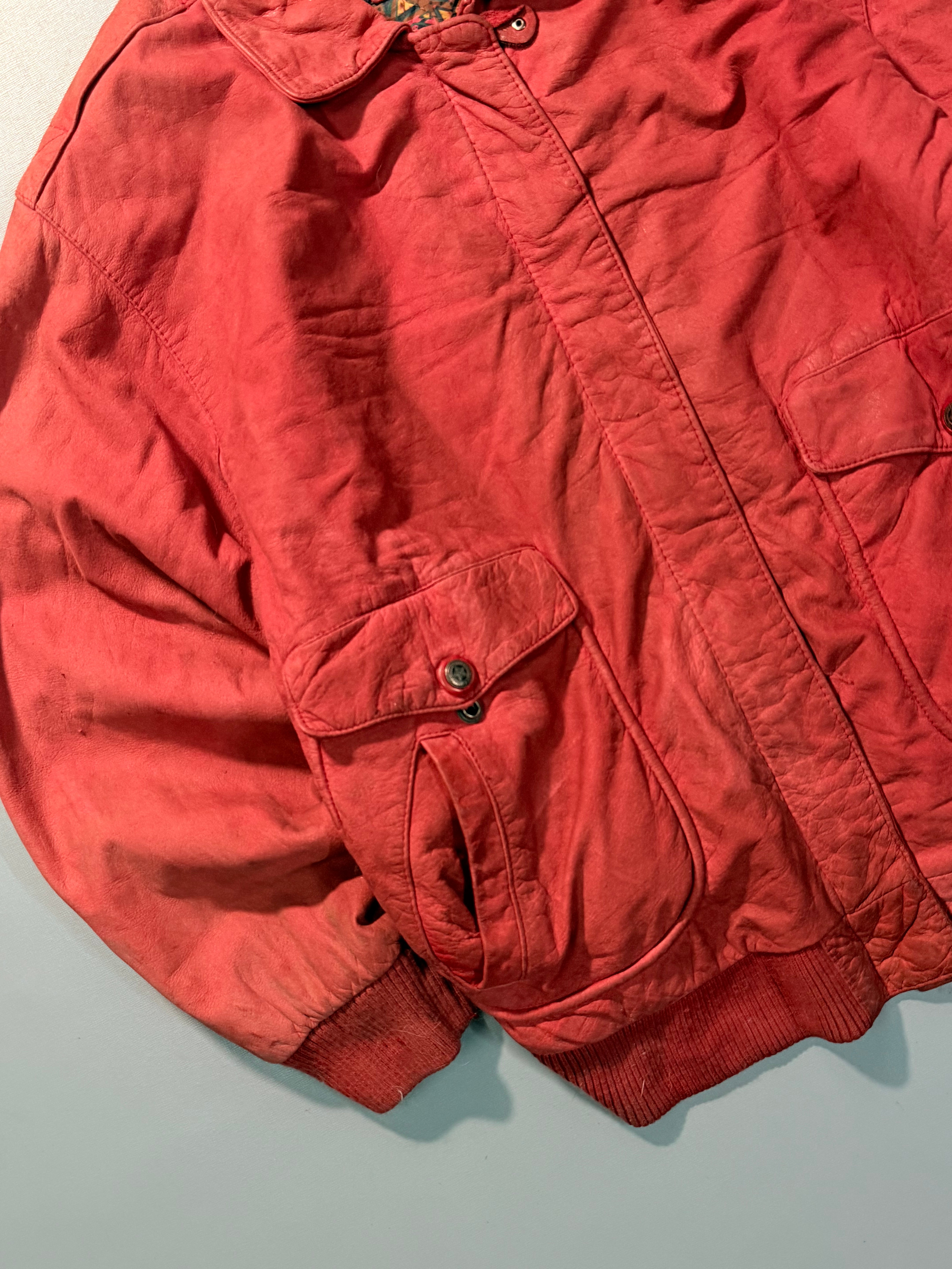 Bomber leather jacket(M/L)