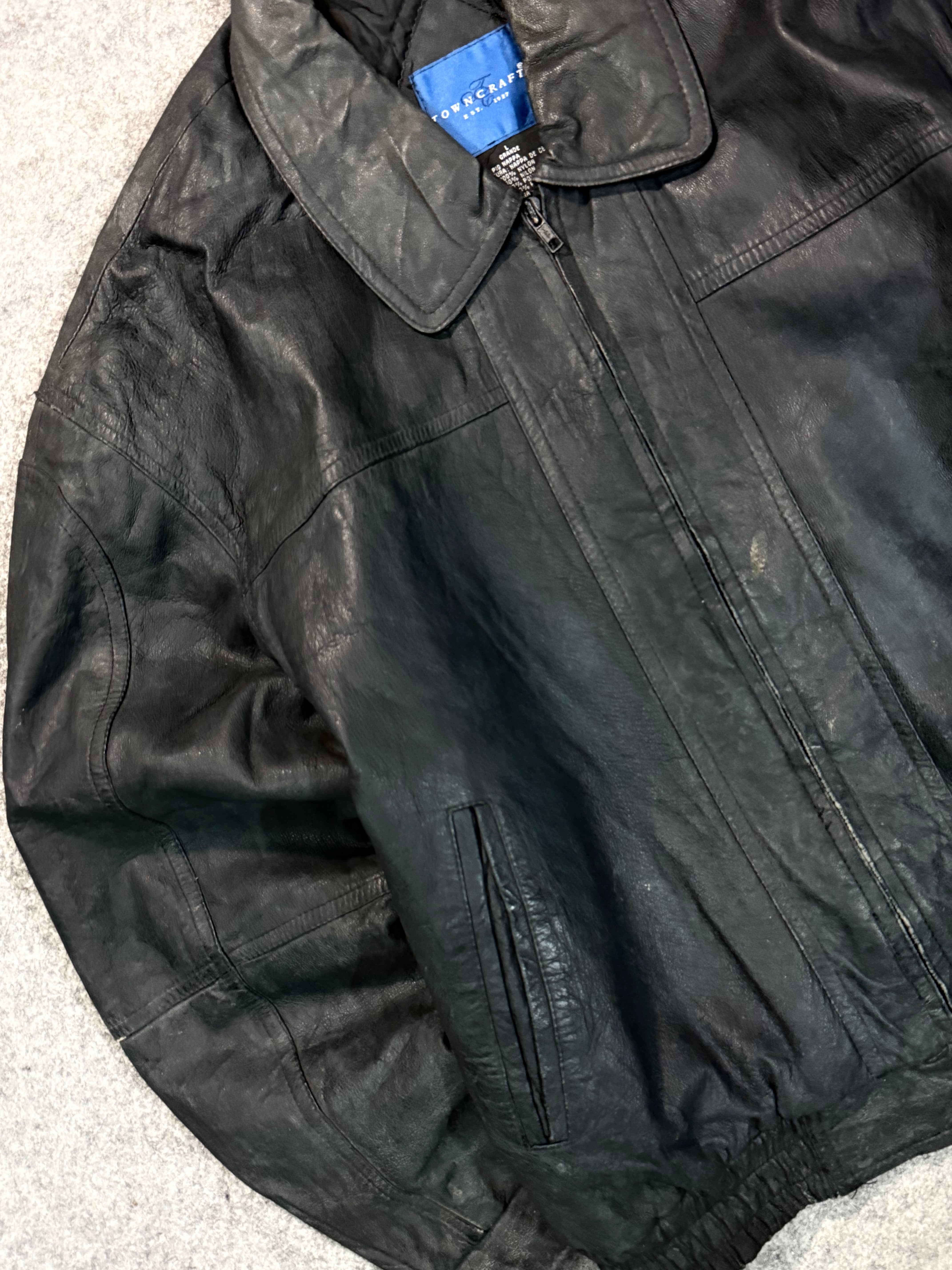 Bomber leather jacket(M/L)