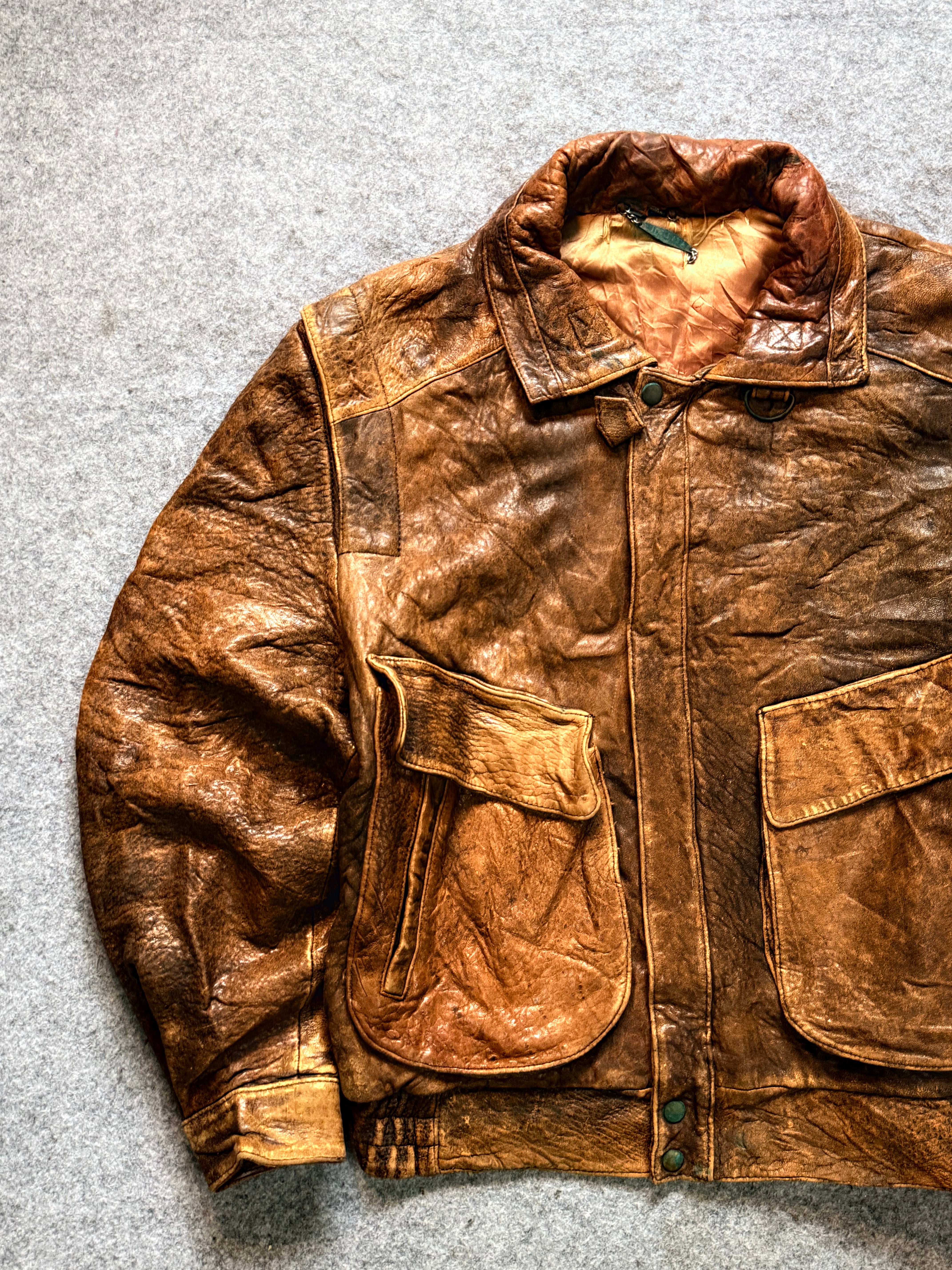 Pilot bomber leather jacket(M/L/XL)