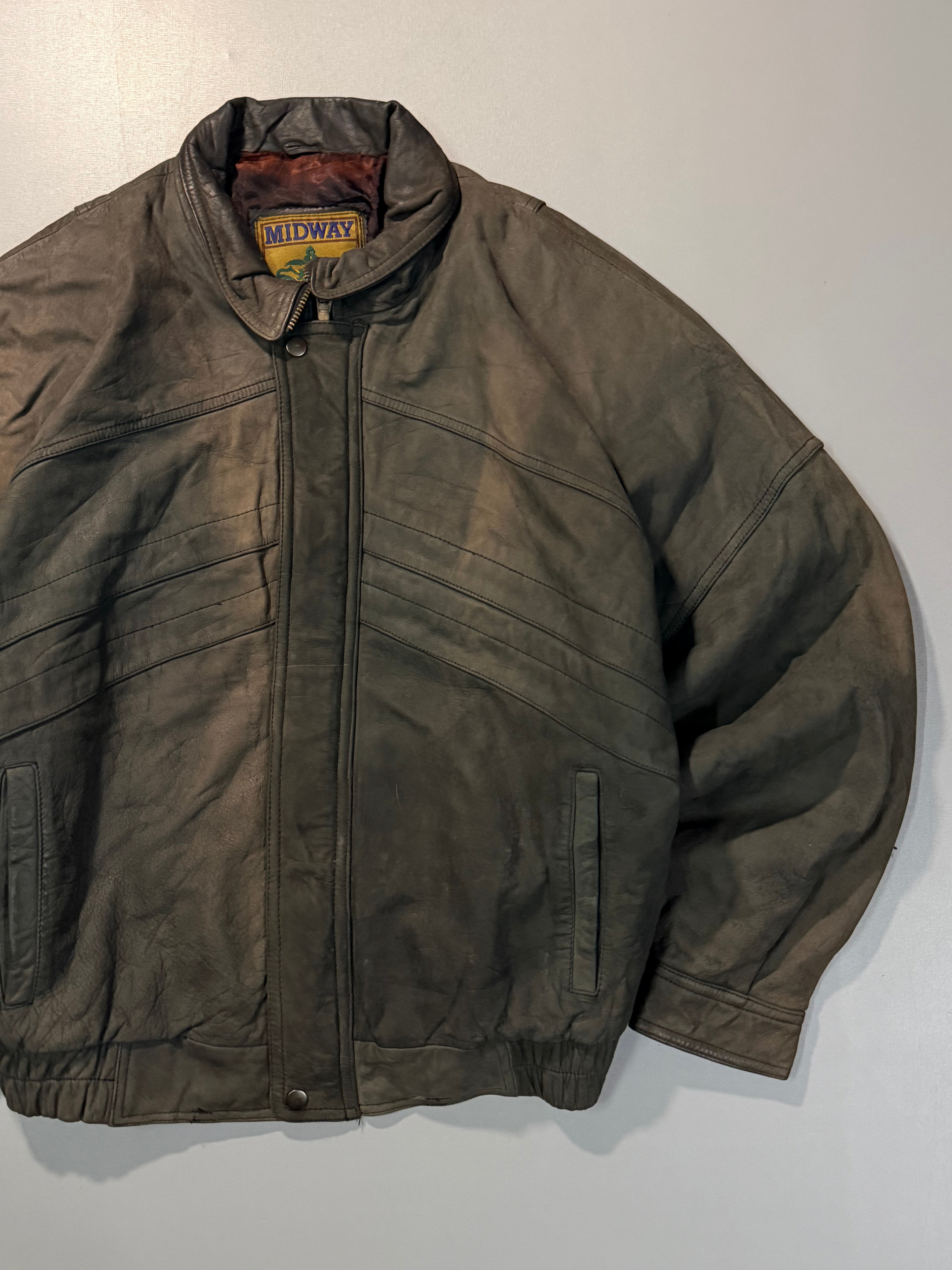 Bomber leather jacket(L/XL)