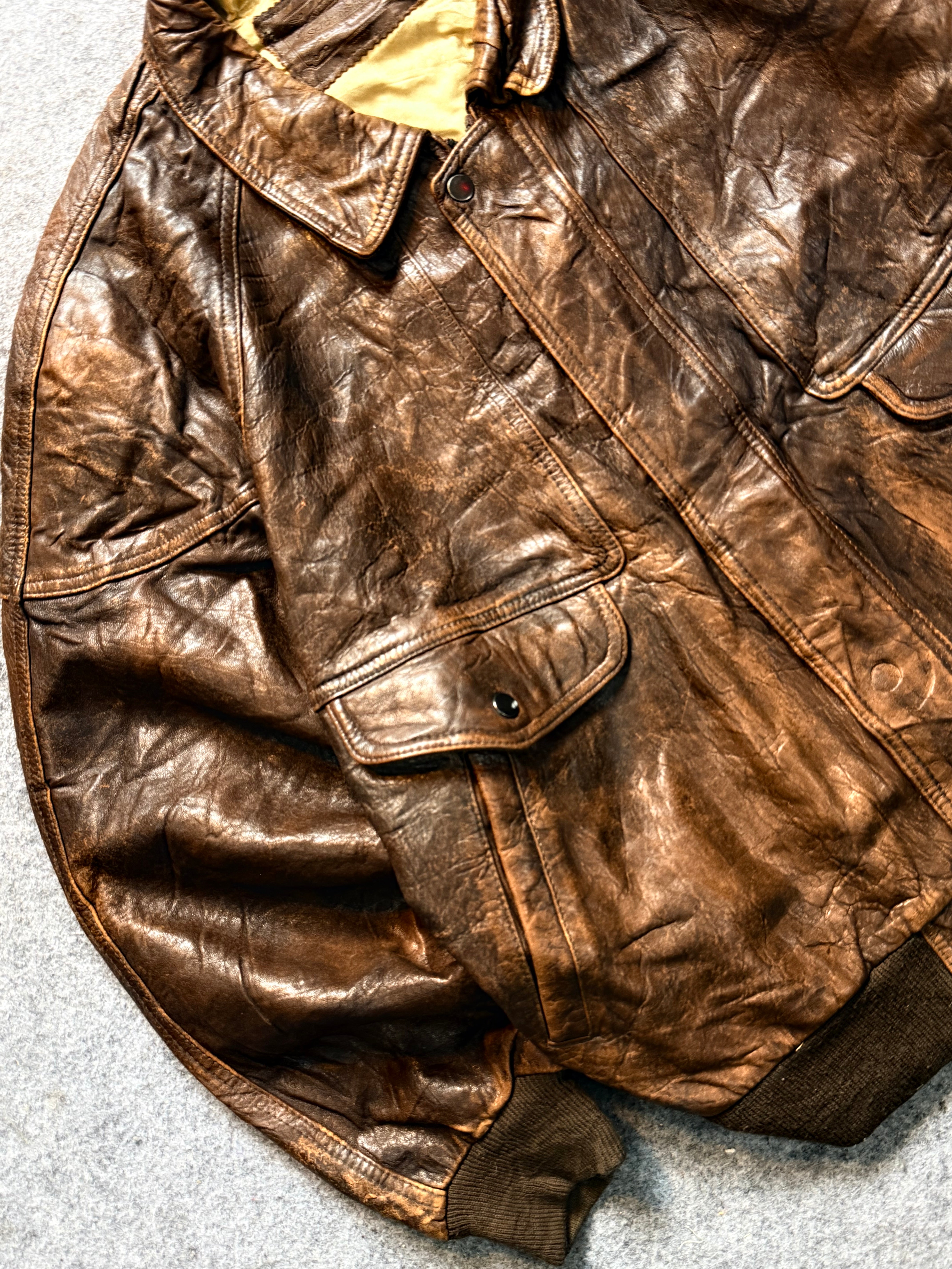 Bomber leather jacket (XL/2XL)