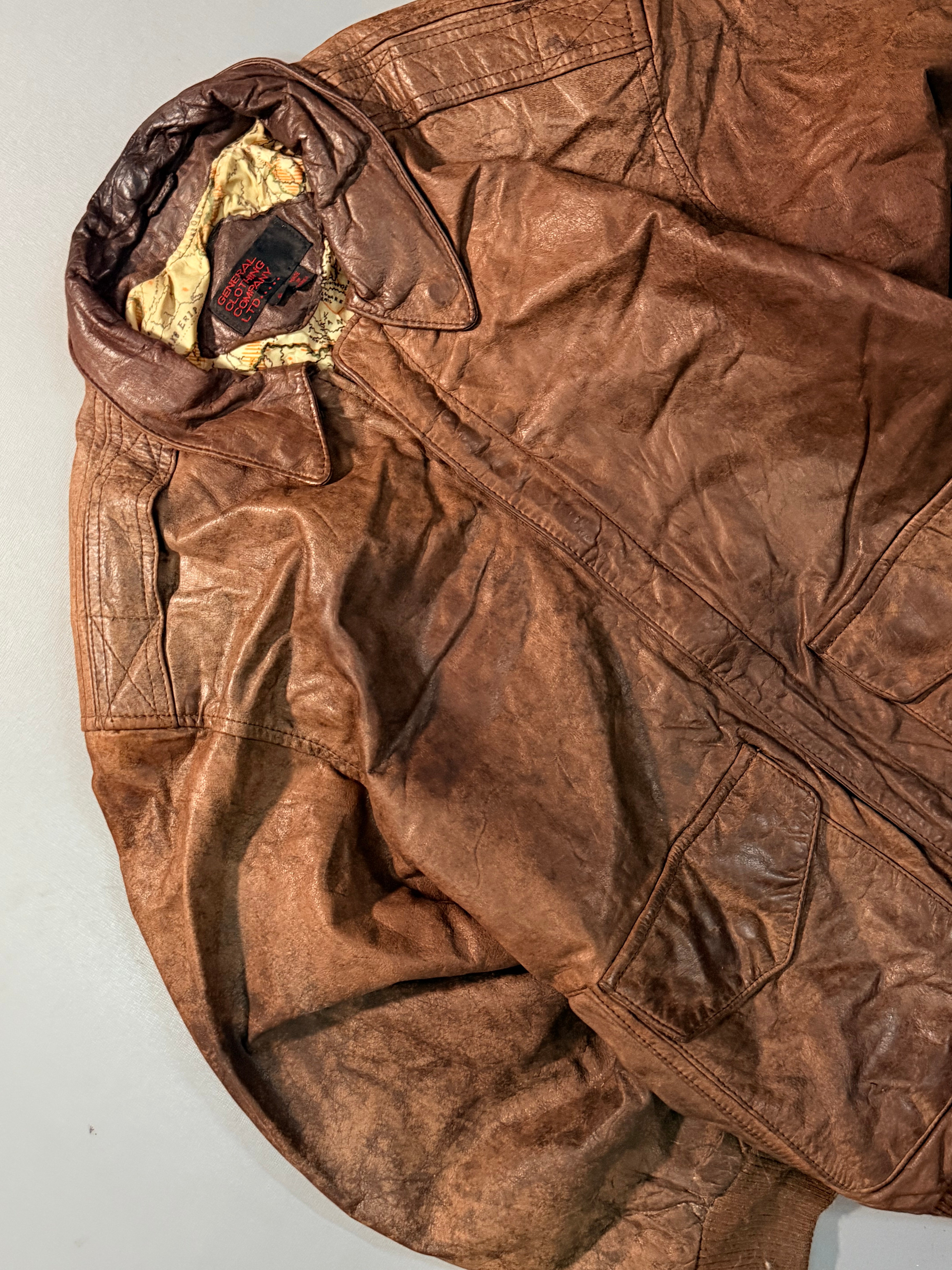 Bomber leather jacket(XS/S)