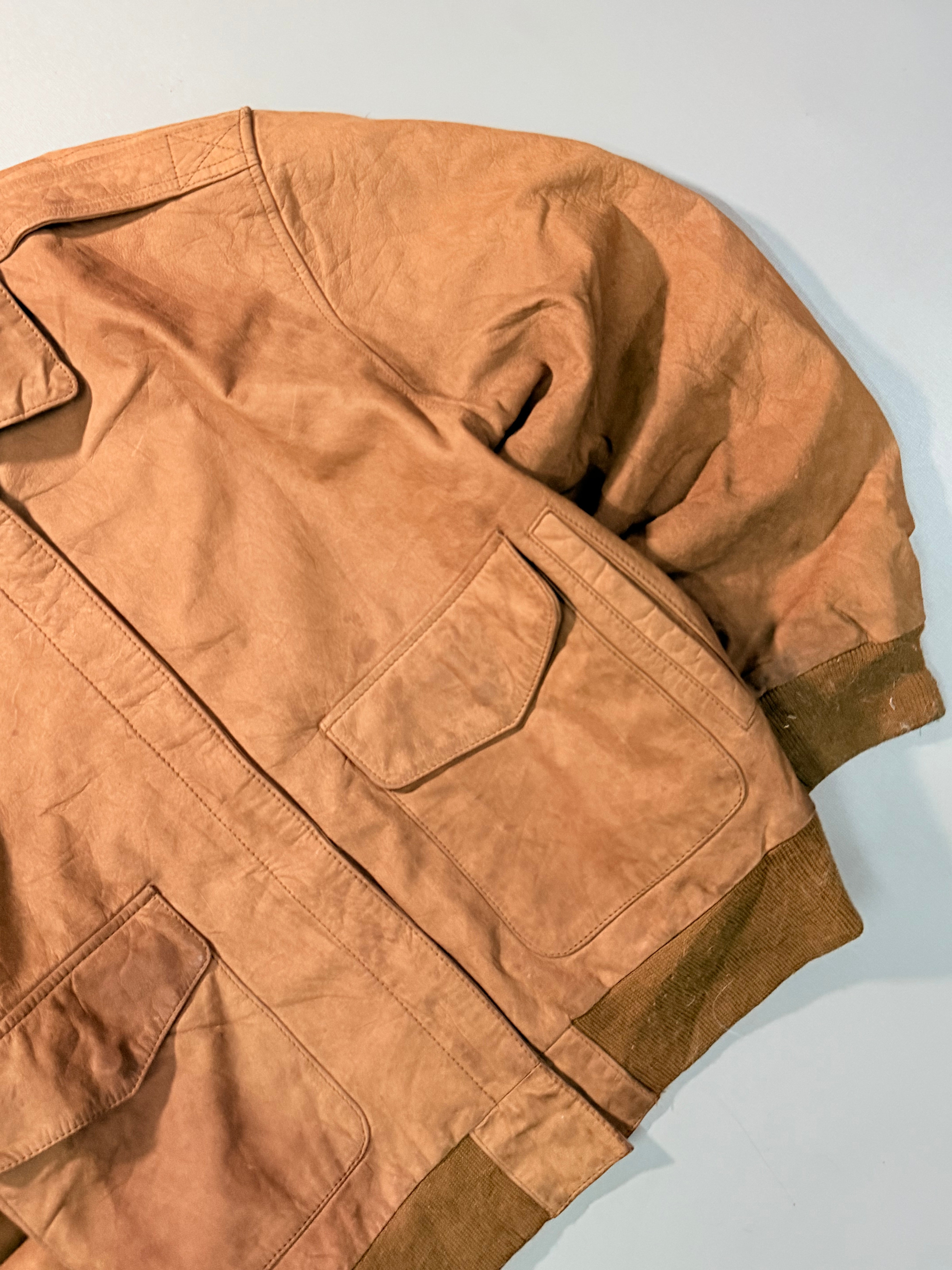 Bomber leather jacket(M/L)