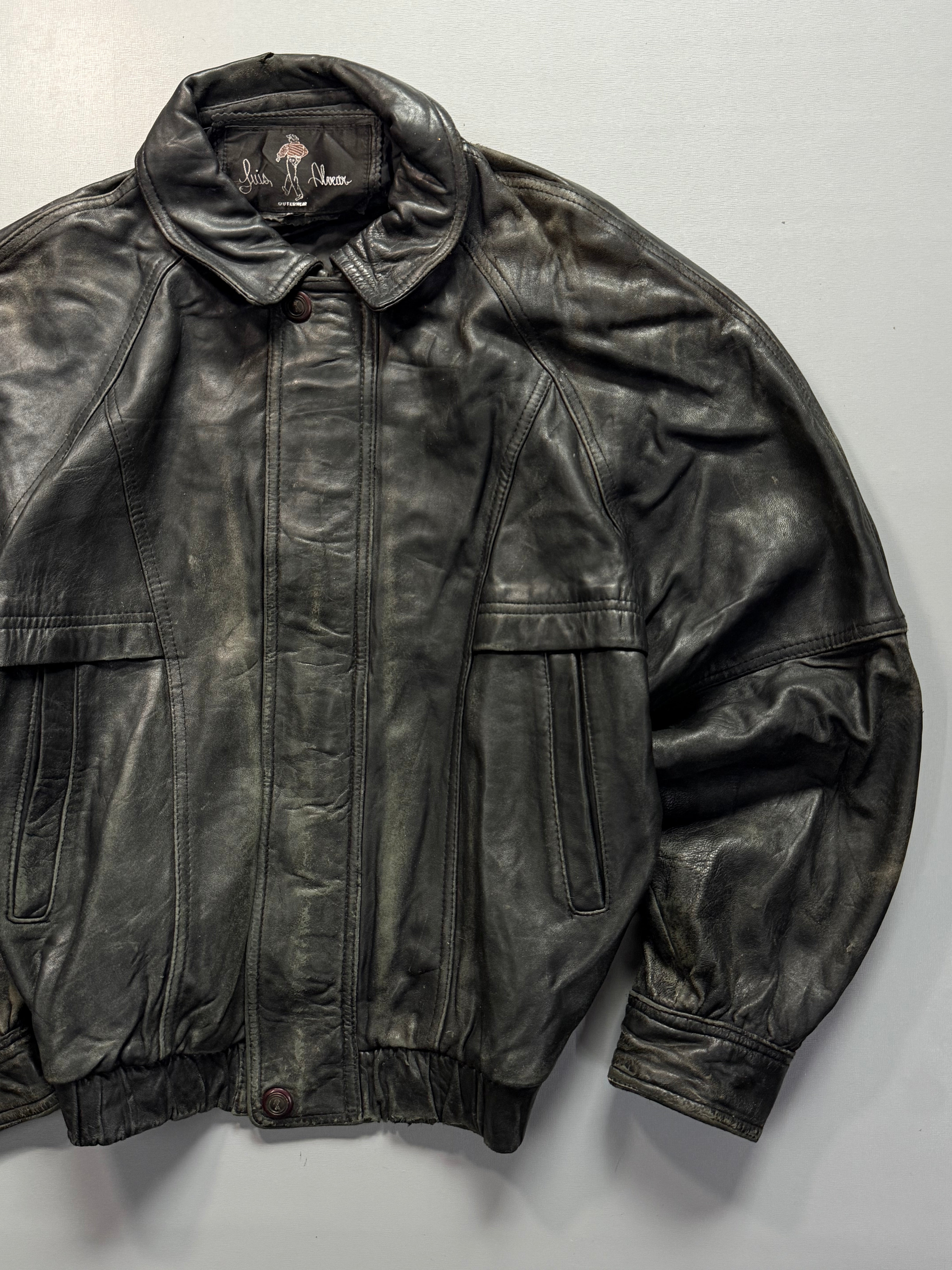 Bomber leather jacket(M/L)