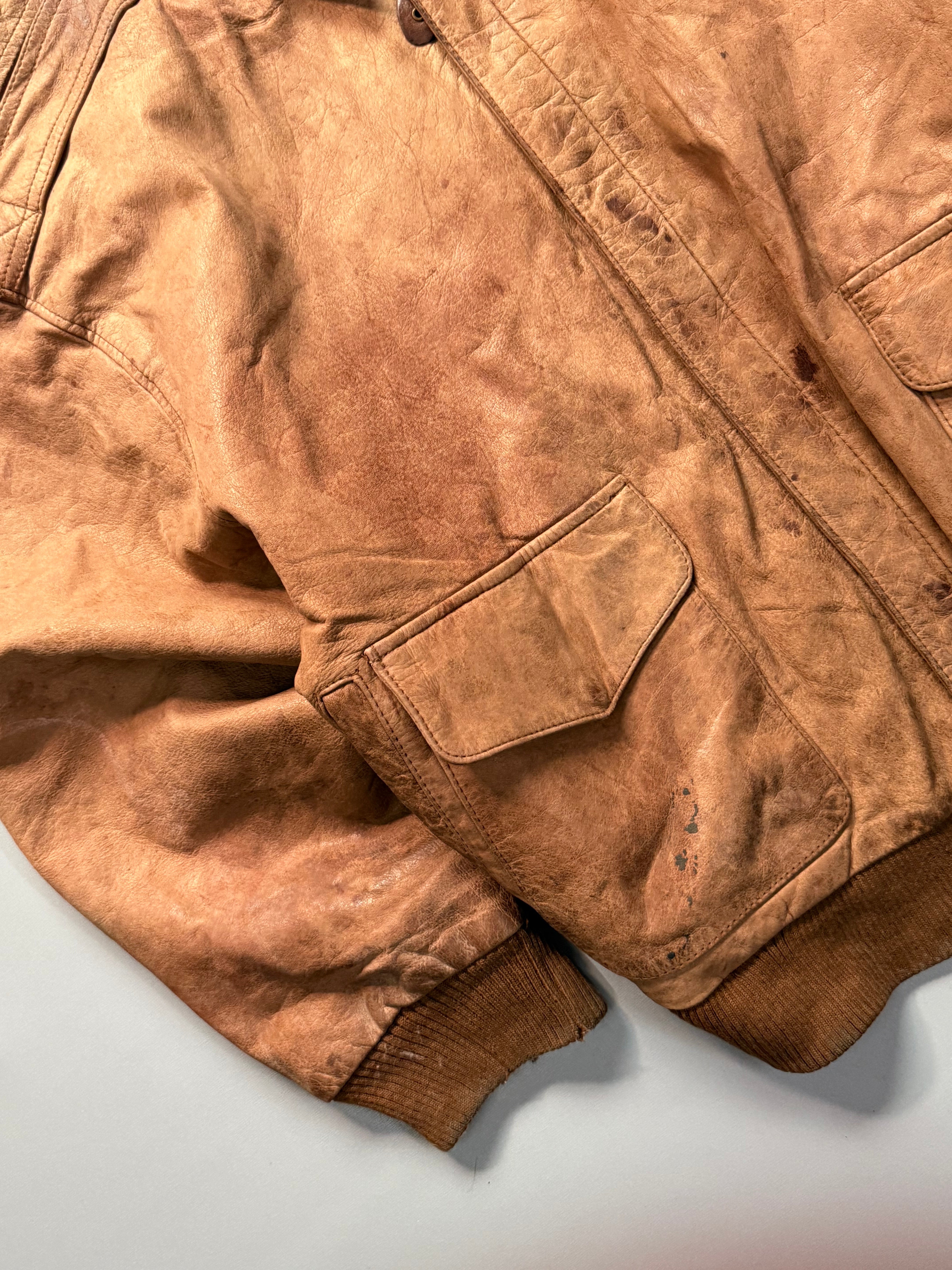 Bomber leather jacket(L/XL)