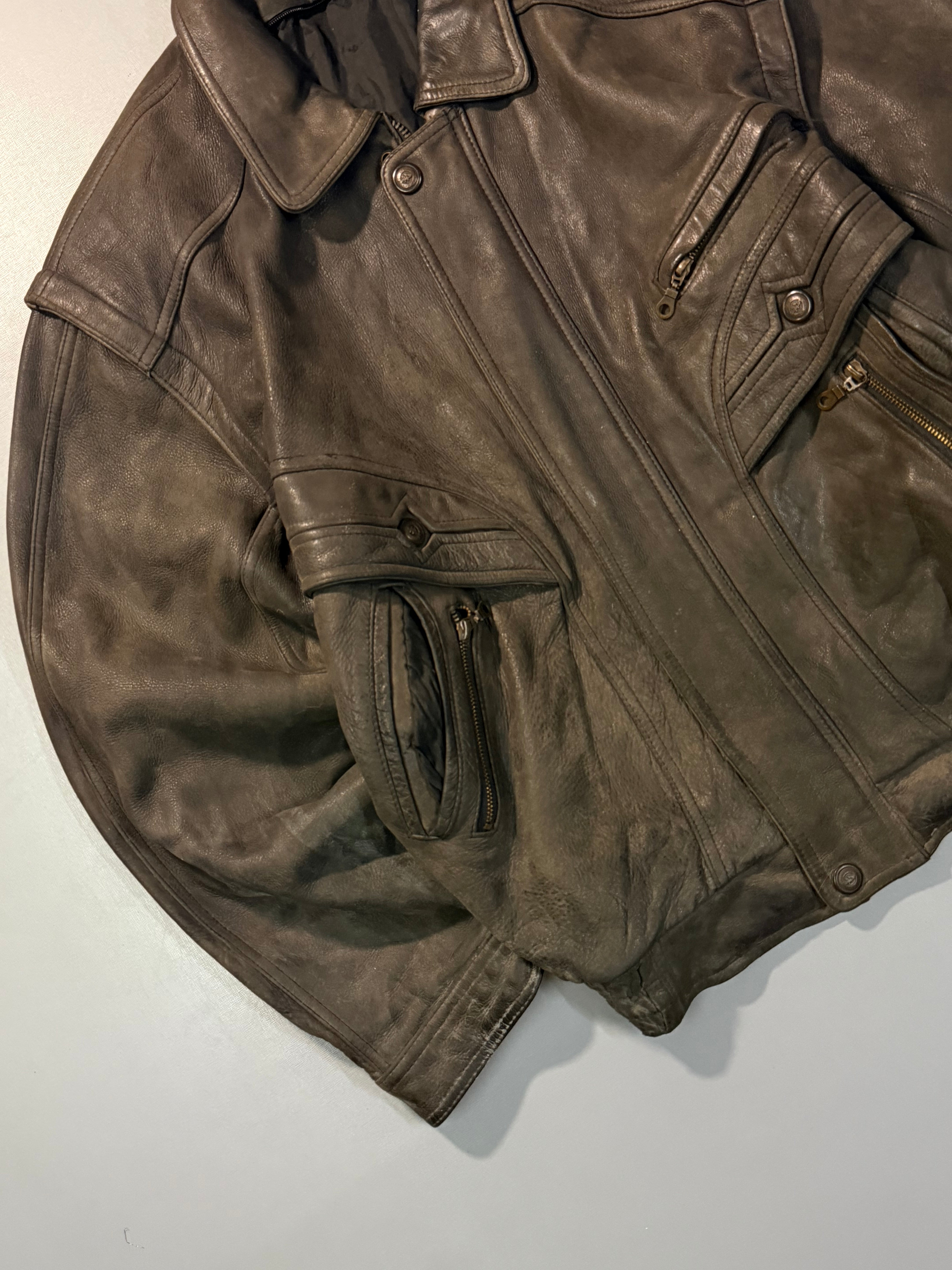 Bomber leather jacket(M/L)