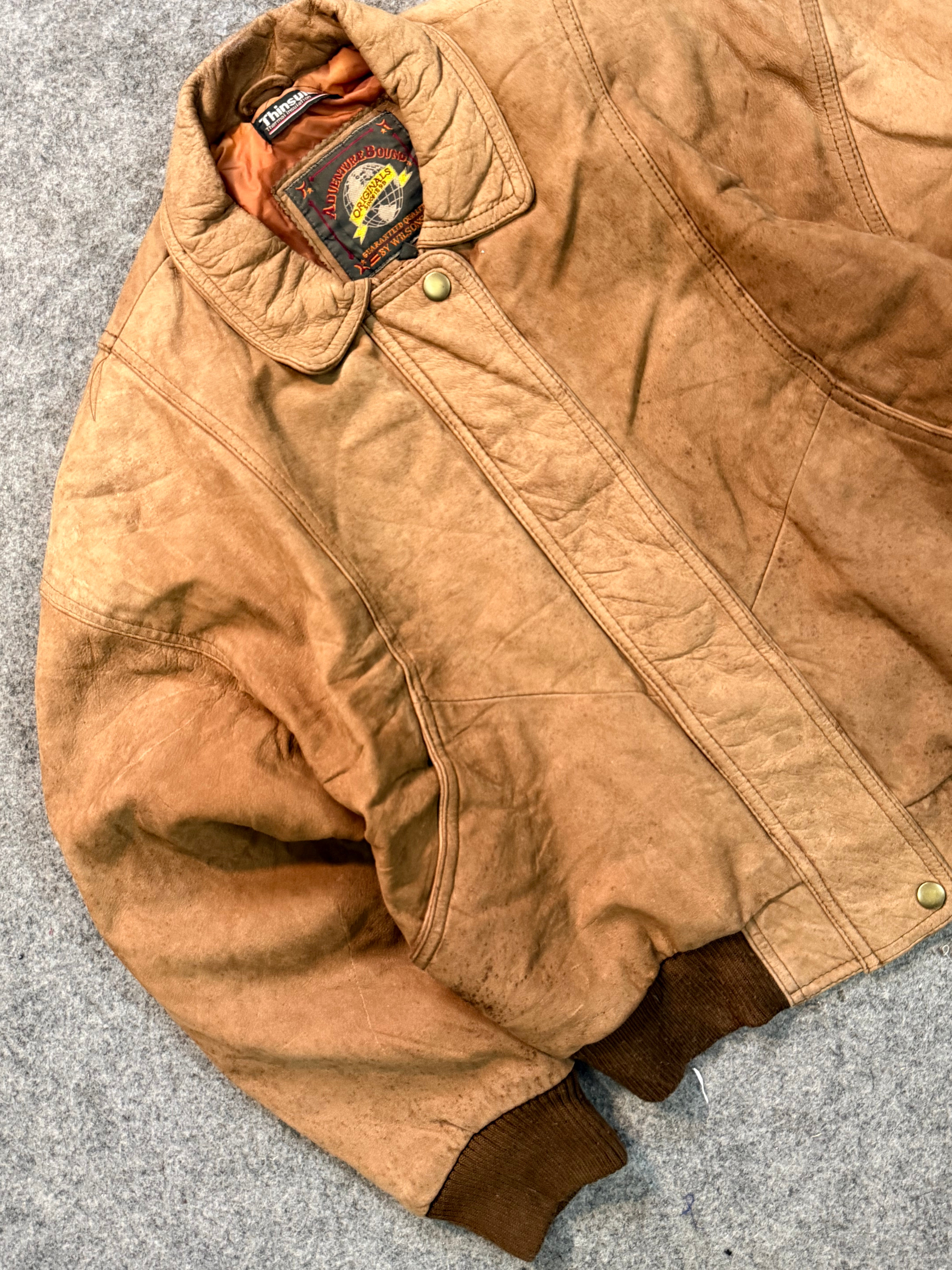Bomber leather jacket(XS)