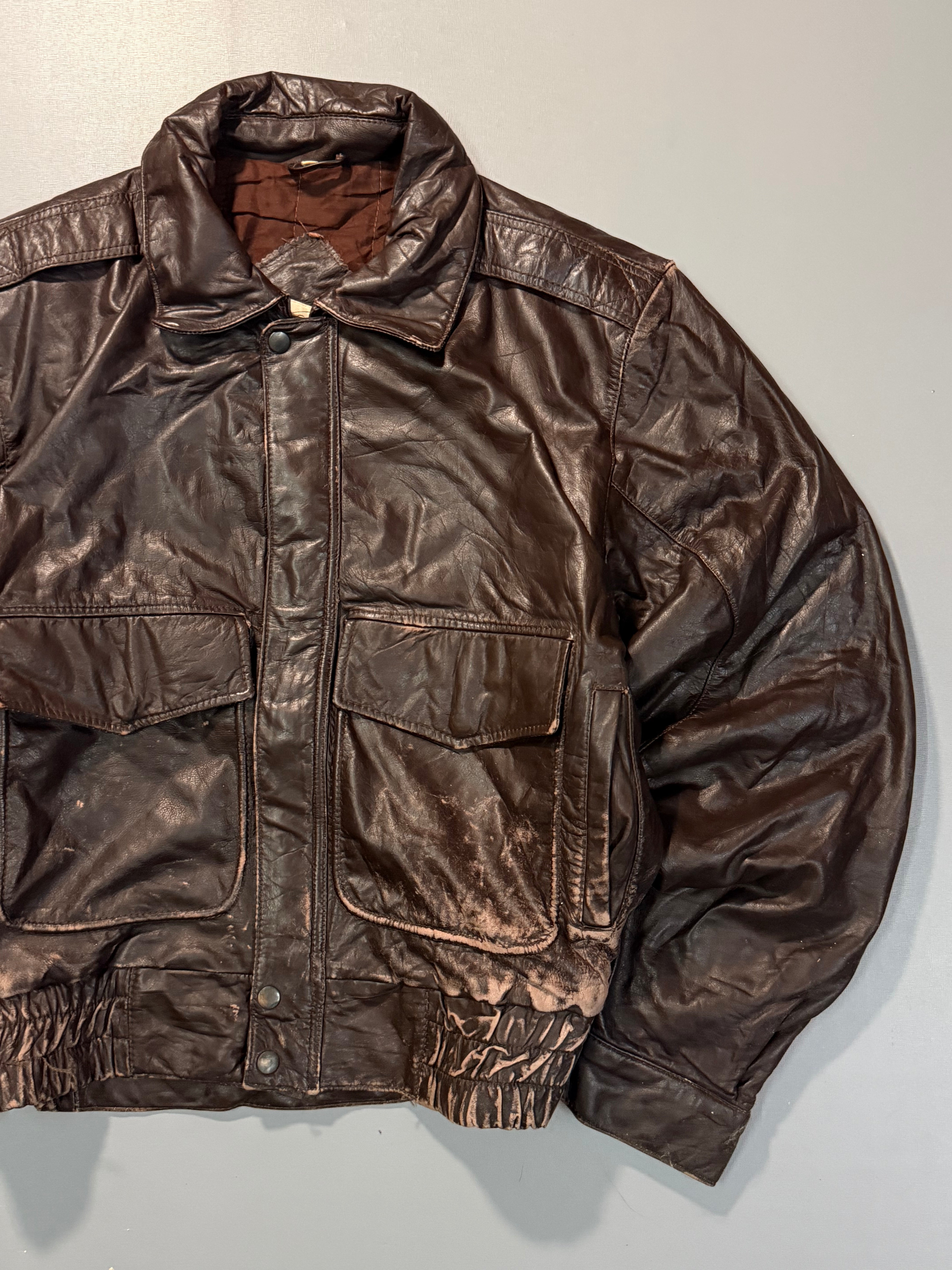 Bomber leather jacket(M/L)