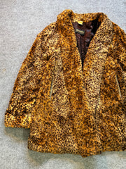 Animal print fur coat(XL+)