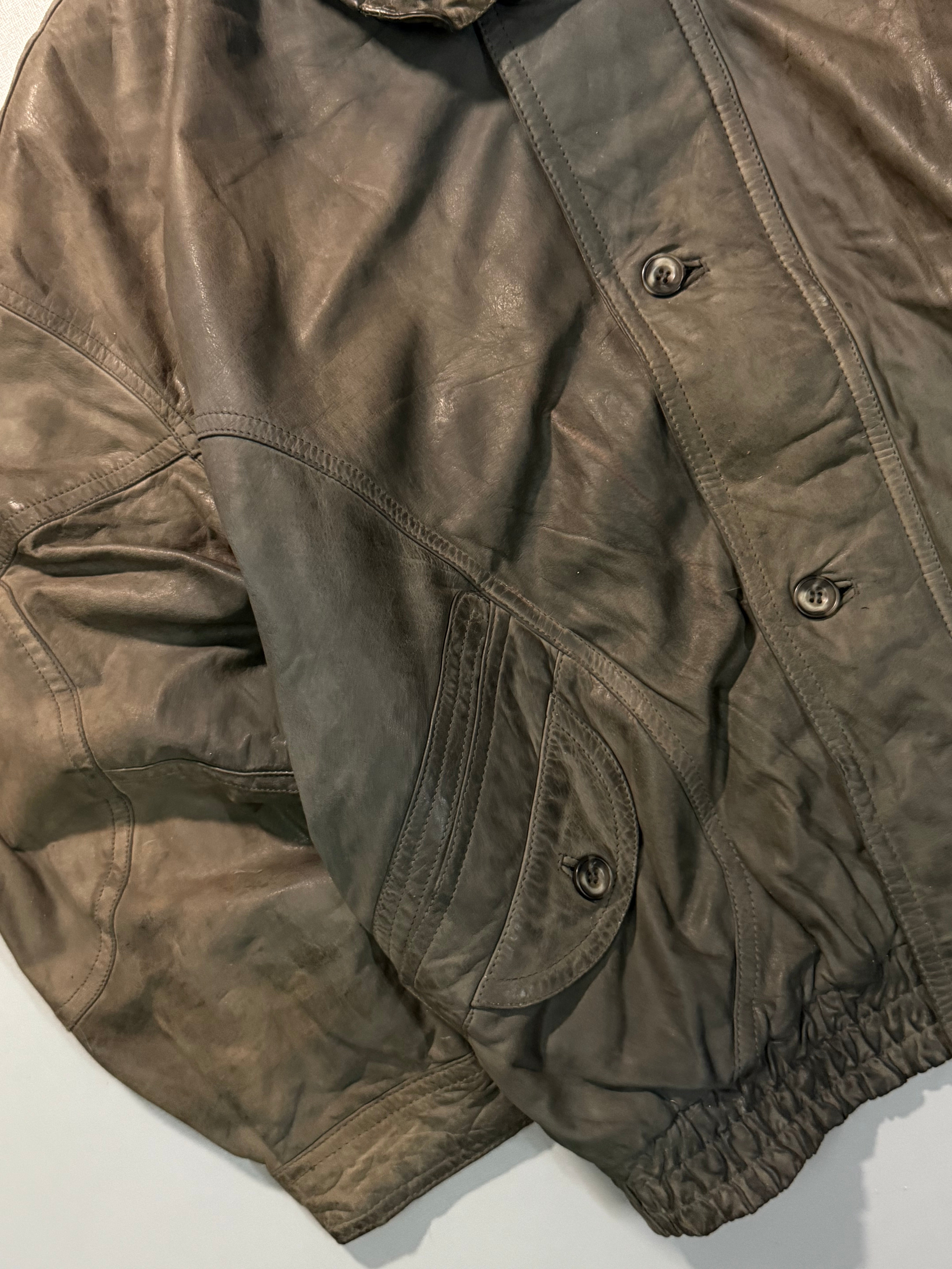 Bomber leather jacket(M/L)
