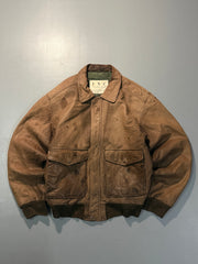 Bomber leather jacket(M/L)