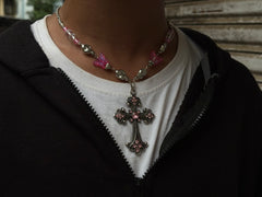 Pink Cross necklace