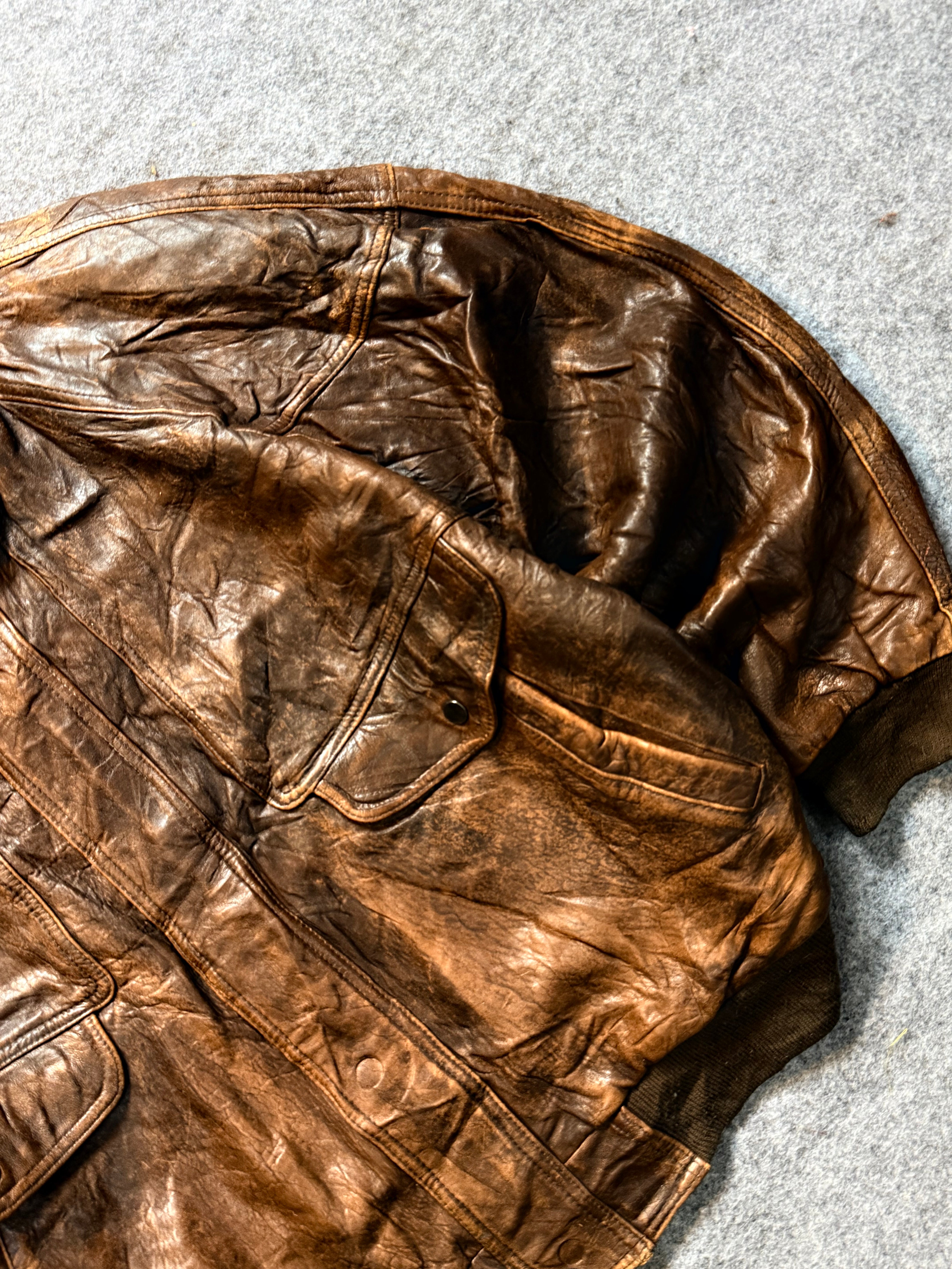 Bomber leather jacket (XL/2XL)