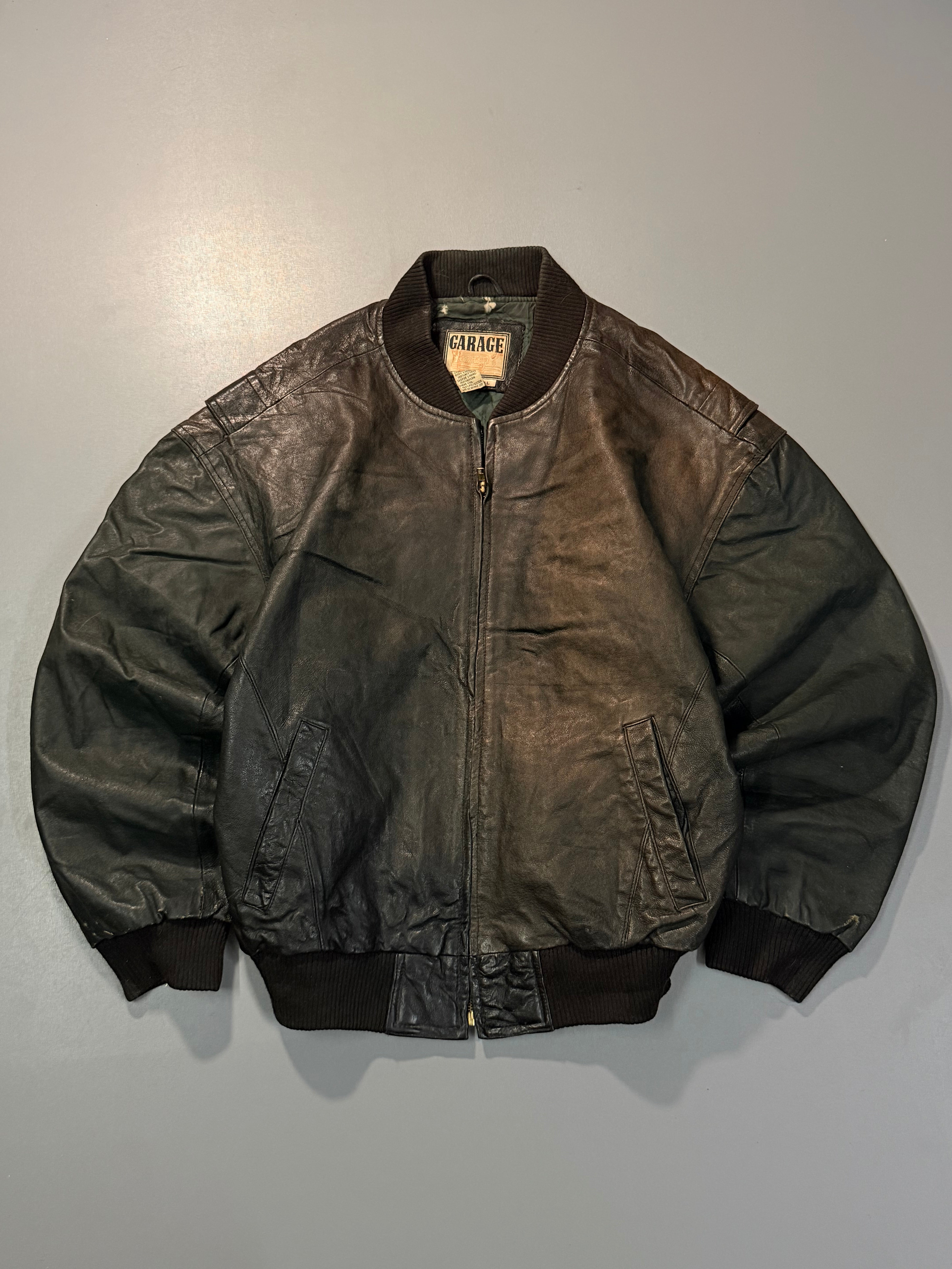 Bomber leather jacket(M/L)