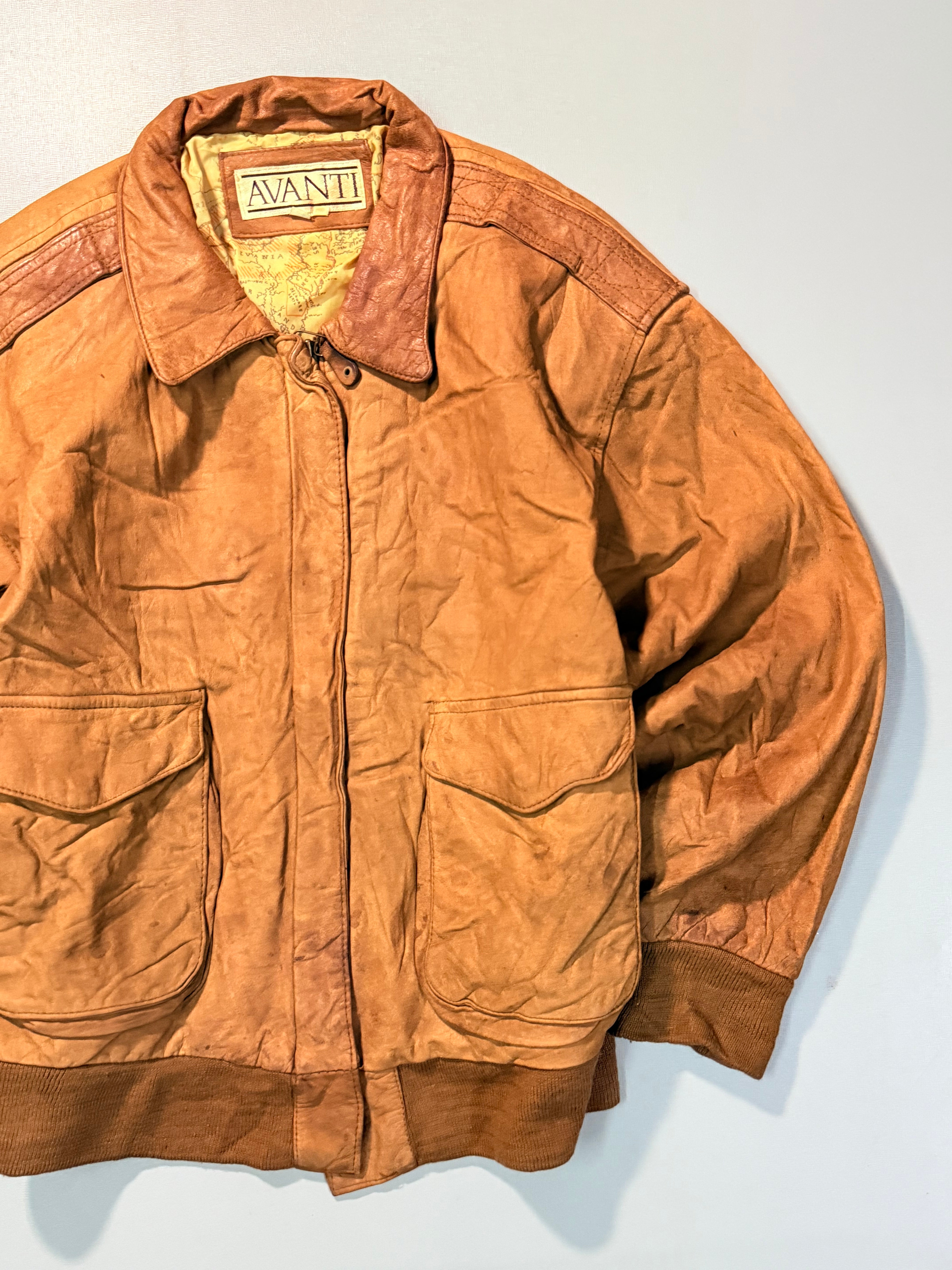 Bomber leather jacket(XS/S)