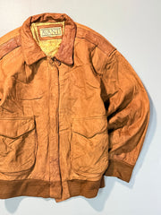 Bomber leather jacket(XS/S)