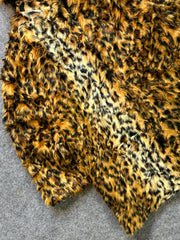 ANIMAL PRINT FUR COAT(M/L)