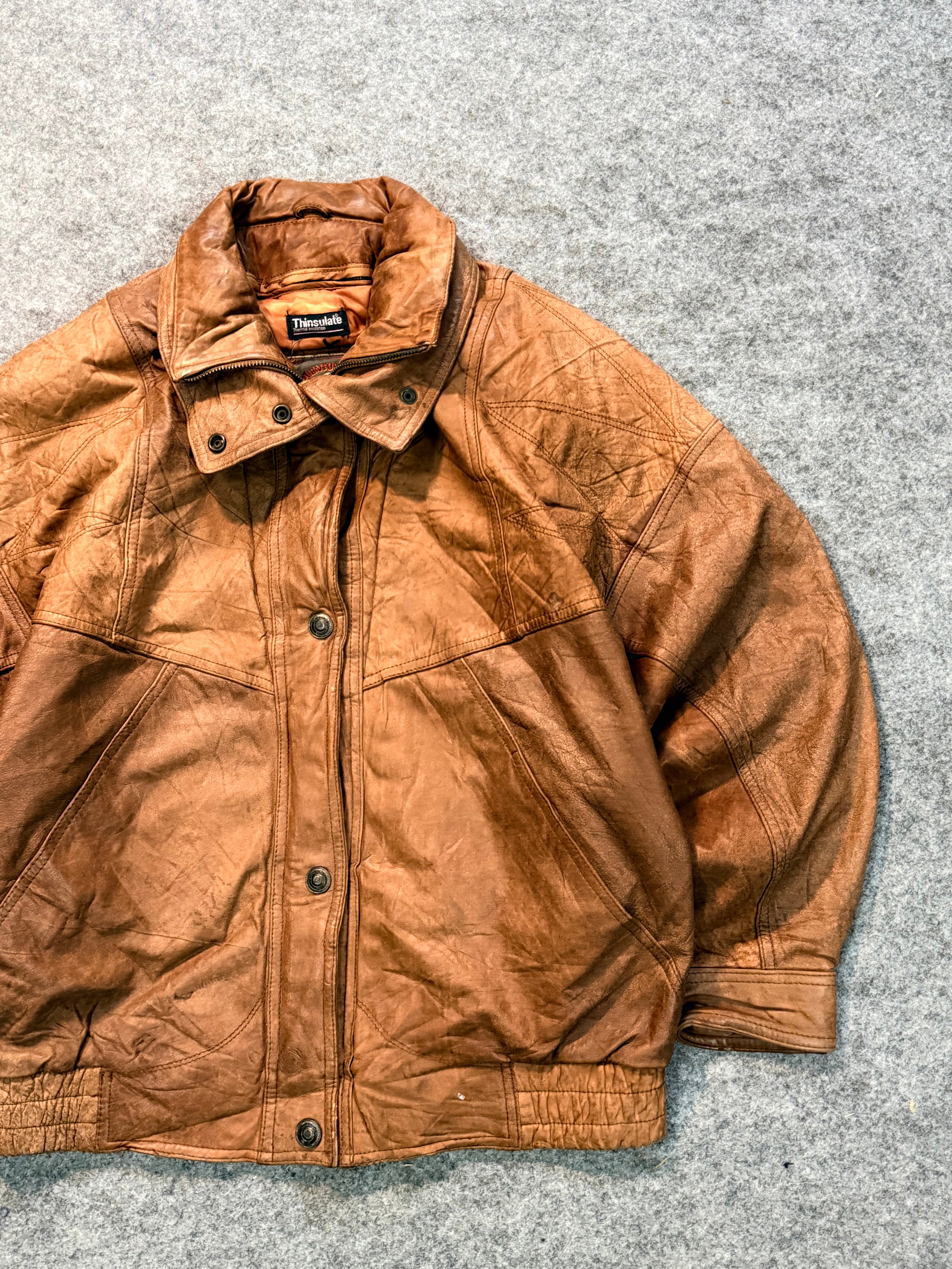 Bomber leather jacket(M/L)