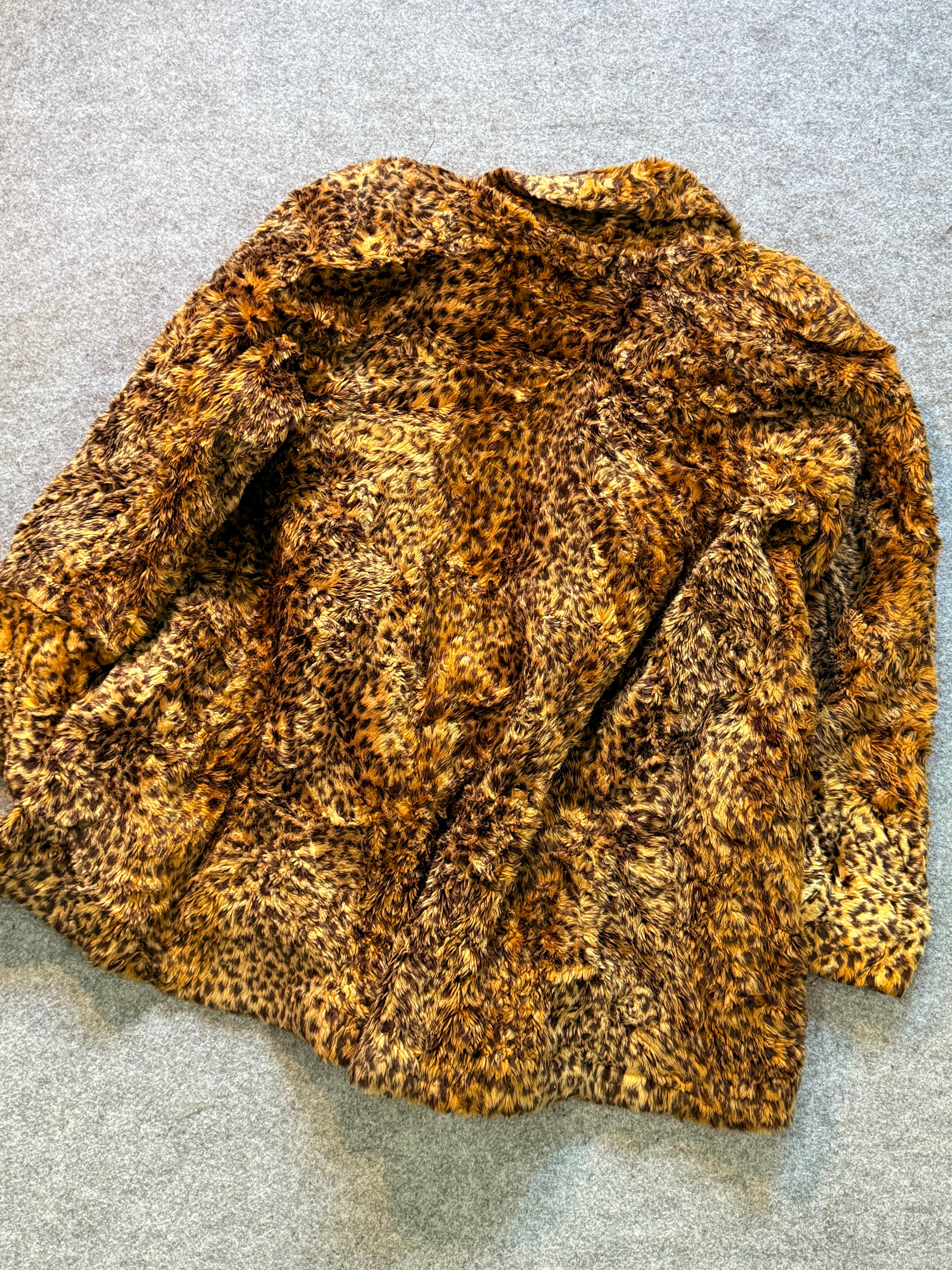 Animal print fur coat(XL+)
