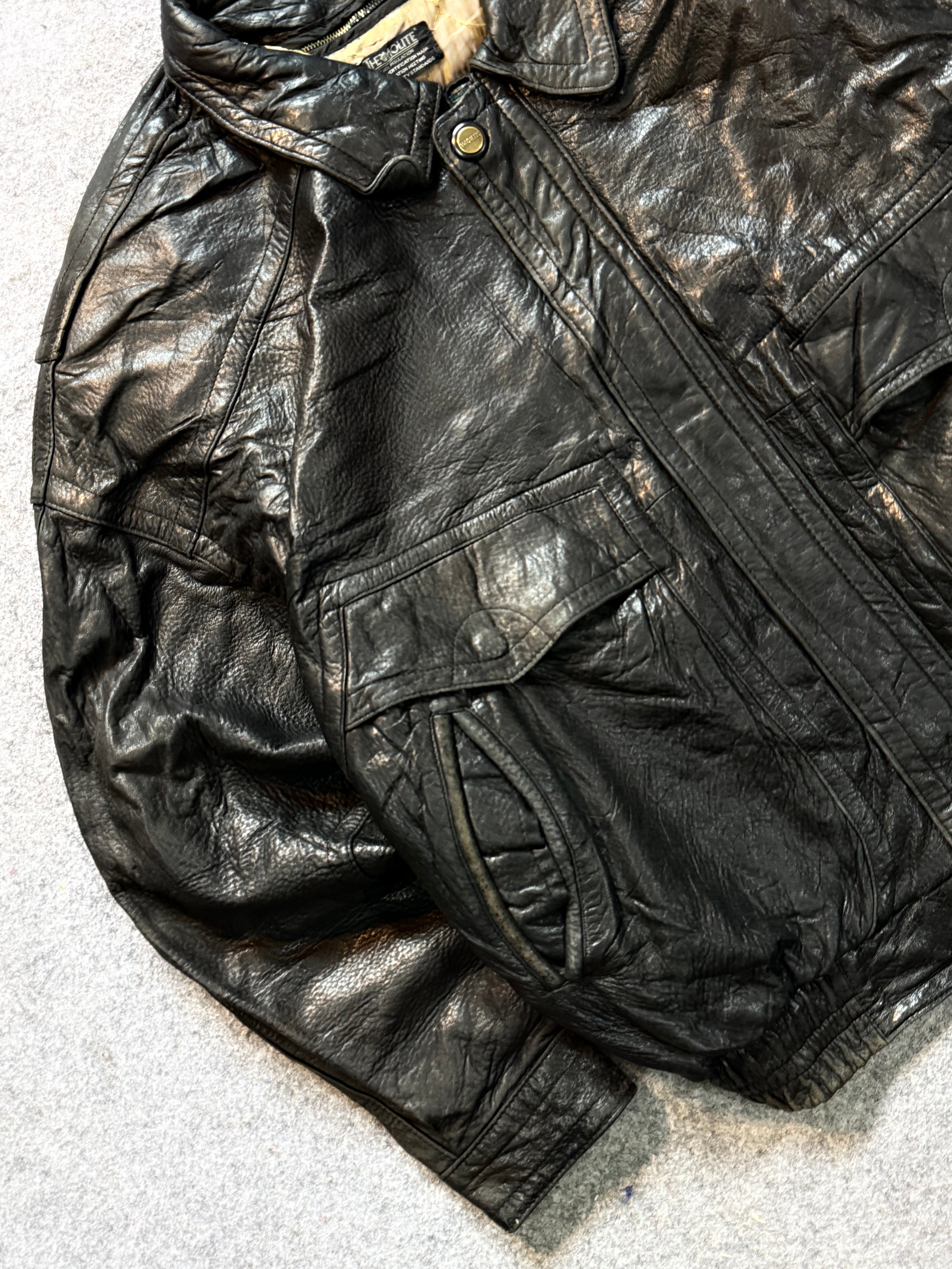 Bomber leather jacket(XL/2XL)