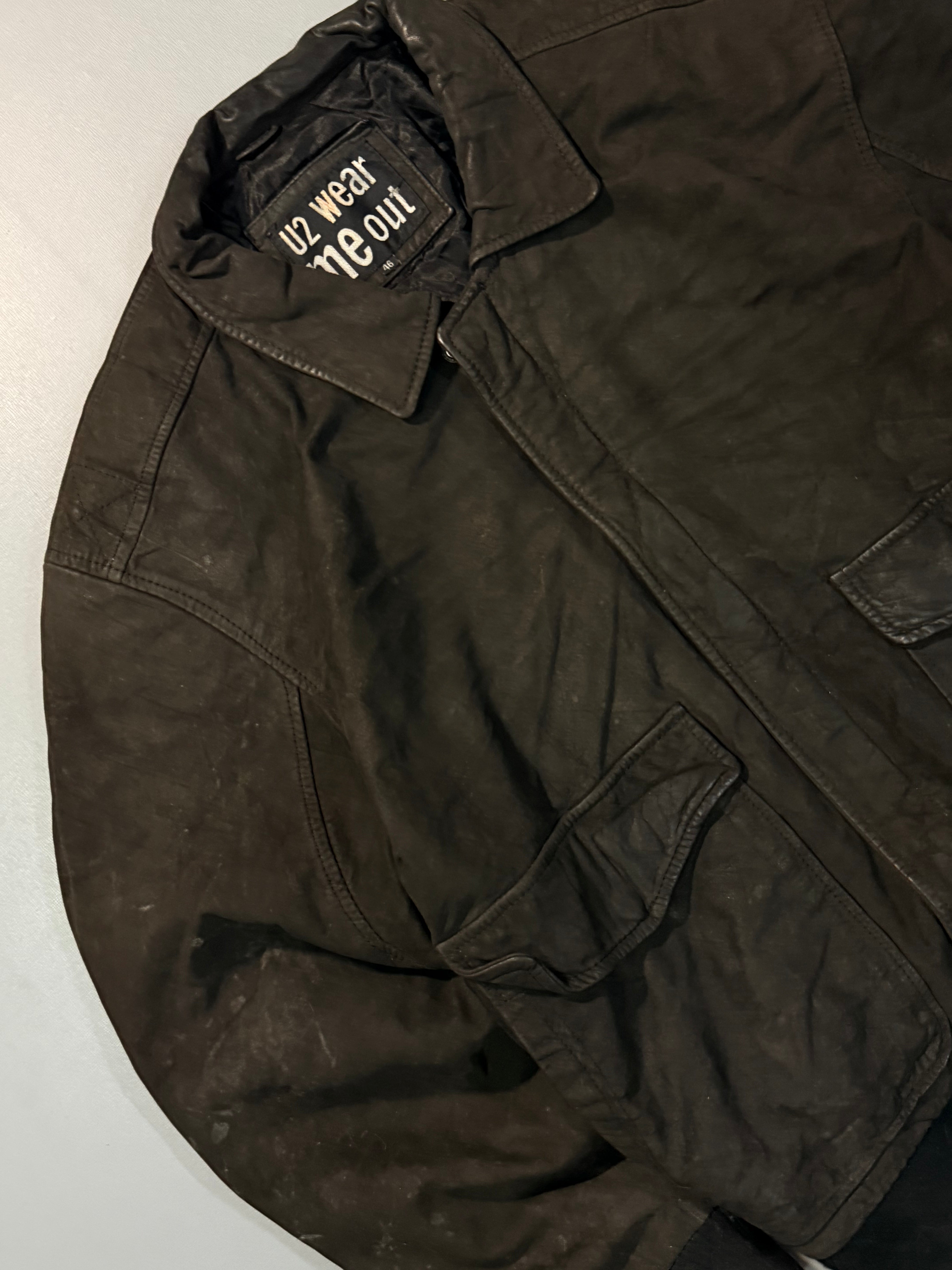 Bomber leather jacket(M/L)