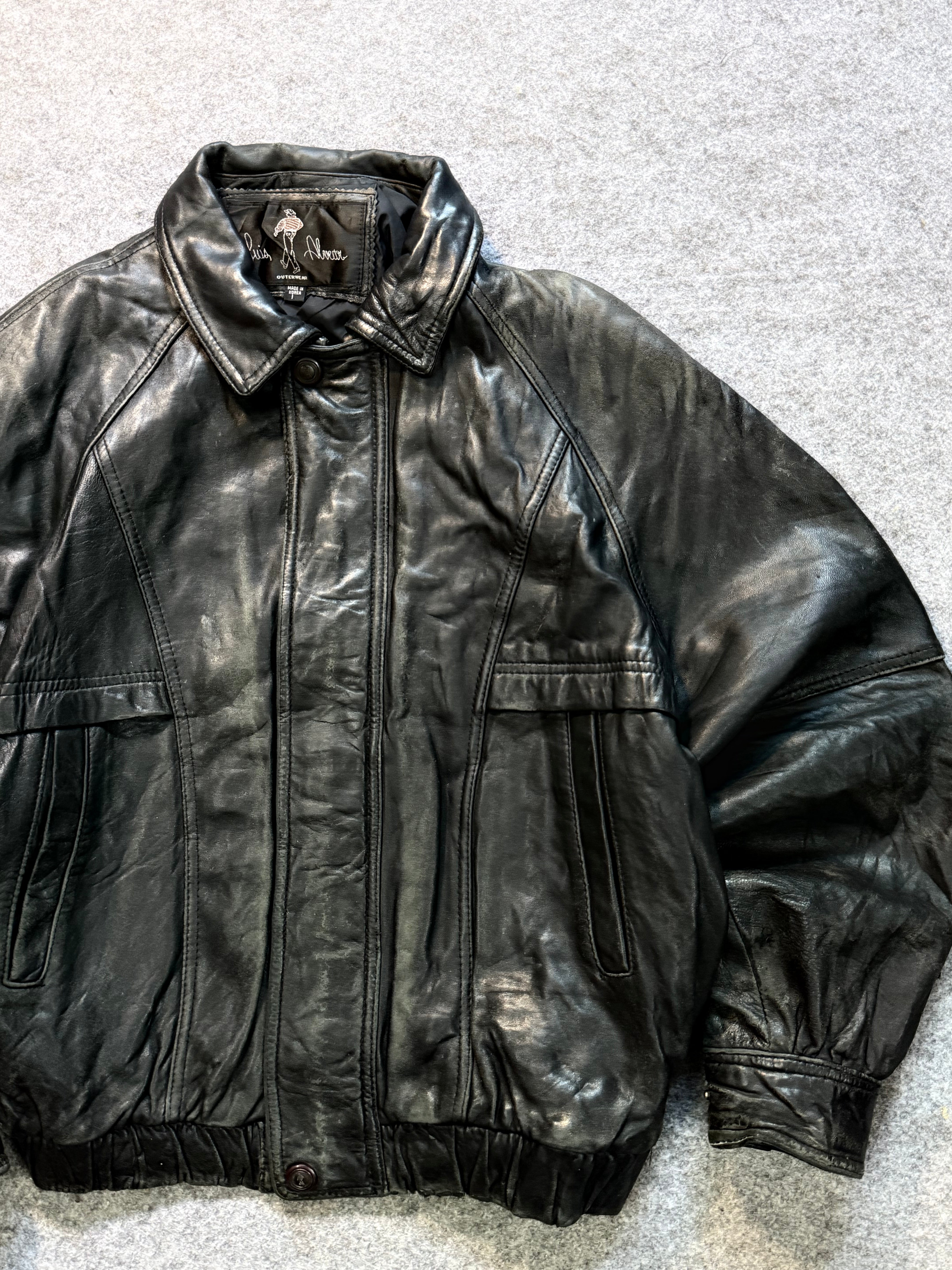 Bomber leather jacket(M/L)