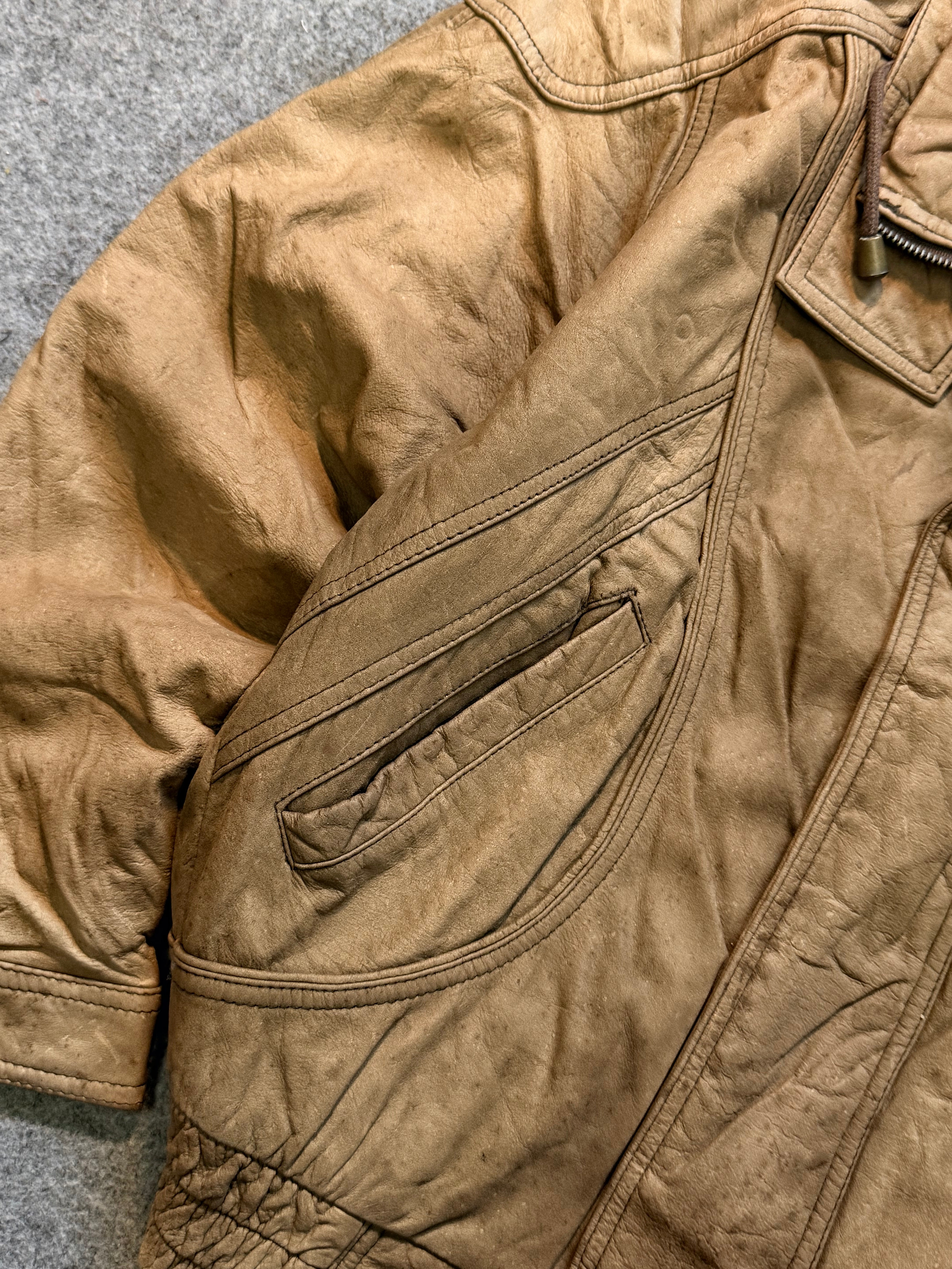 Bomber leather jacket(S/M)