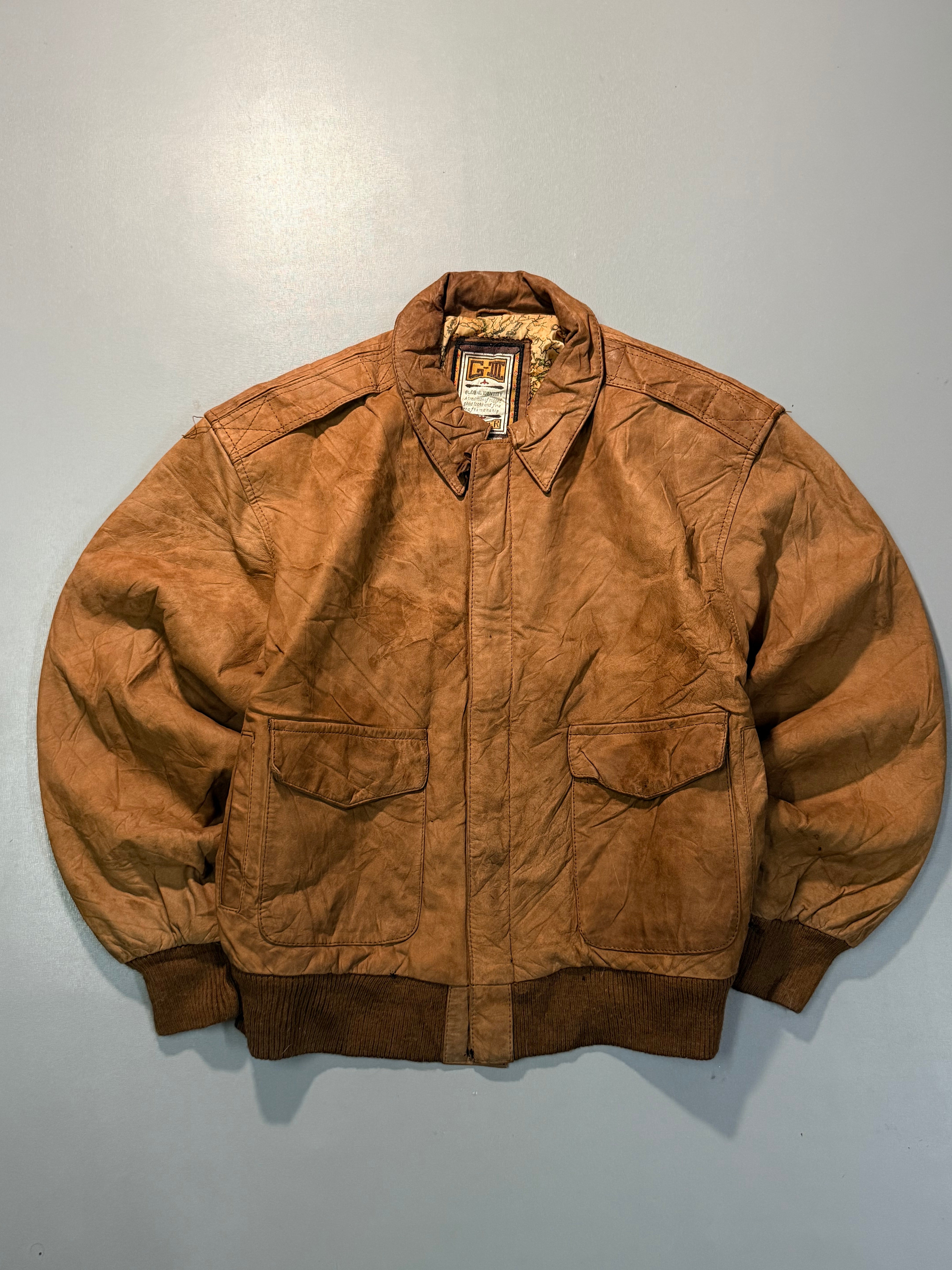 Bomber leather jacket(S/M)