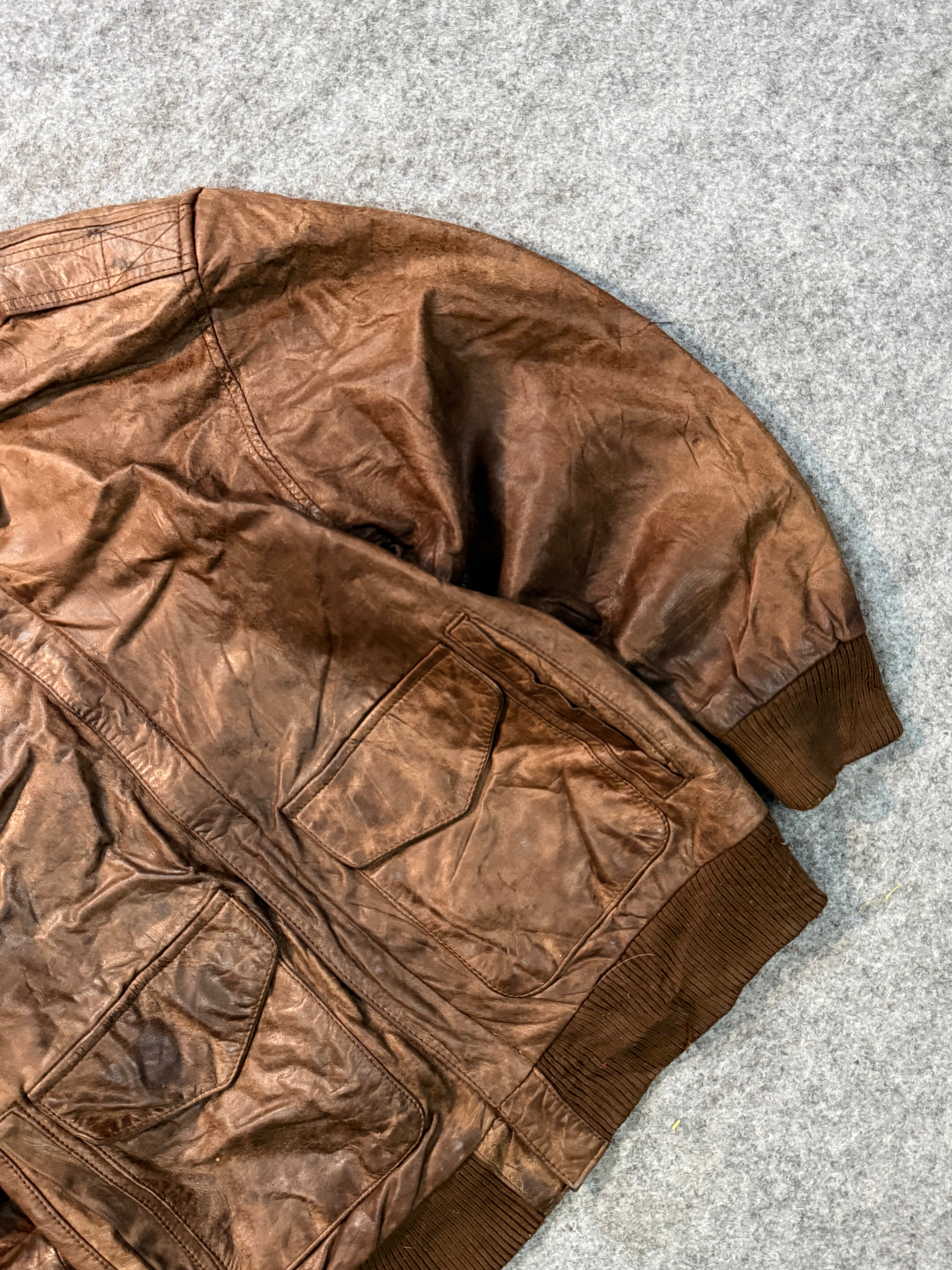 Bomber leather jacket(M/L)
