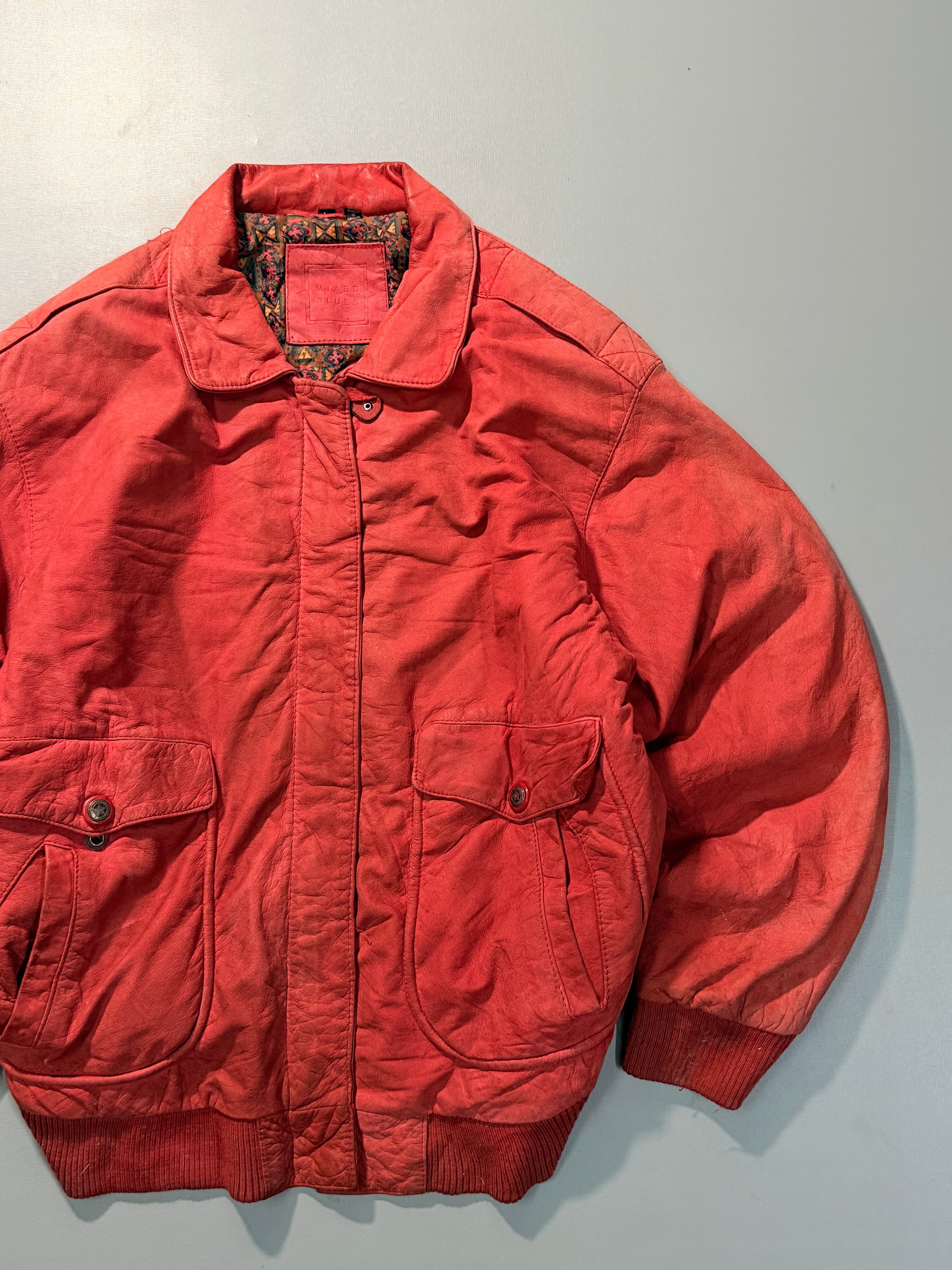 Bomber leather jacket(M/L)