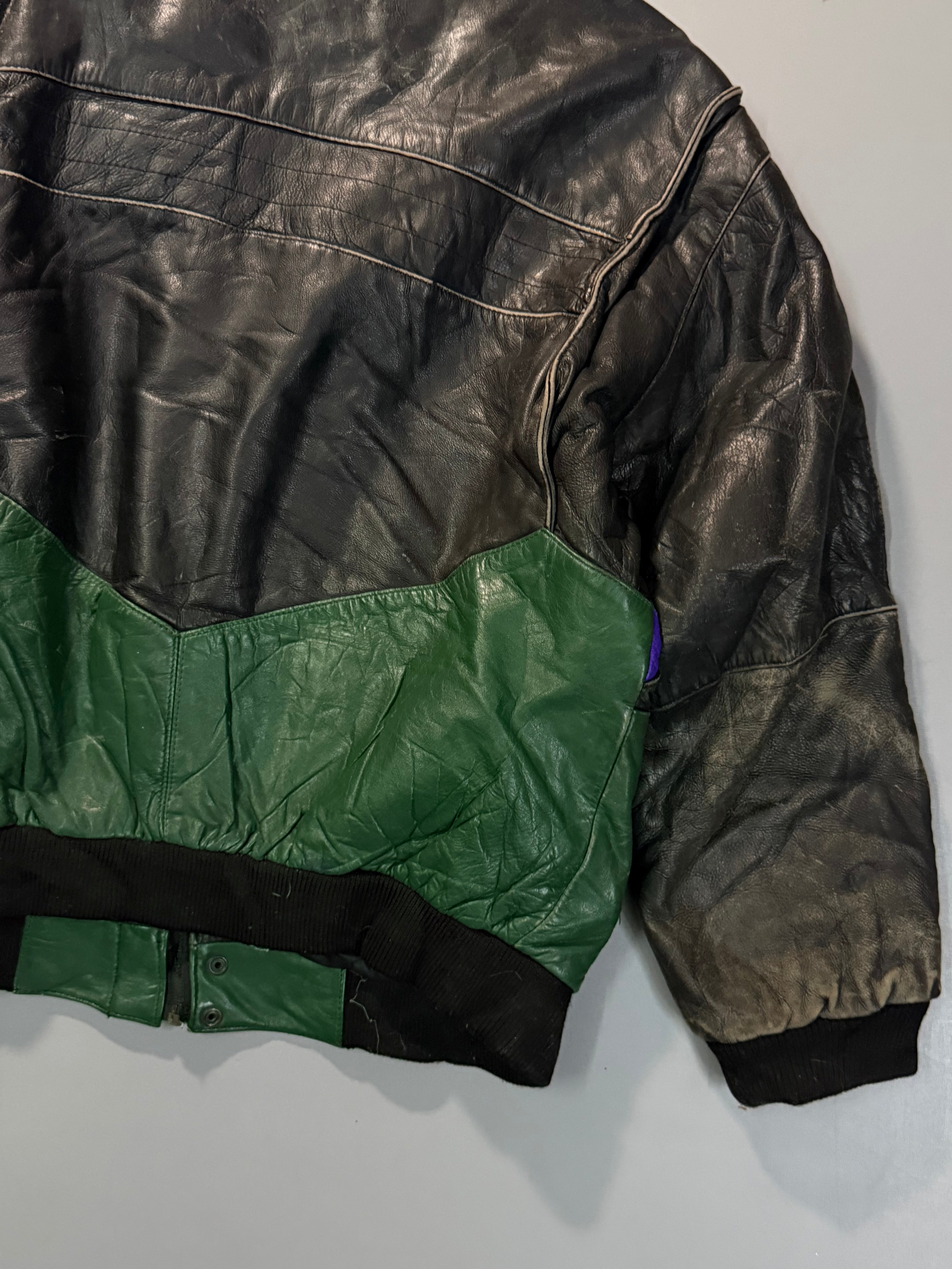 Bomber leather jacket(M/L)