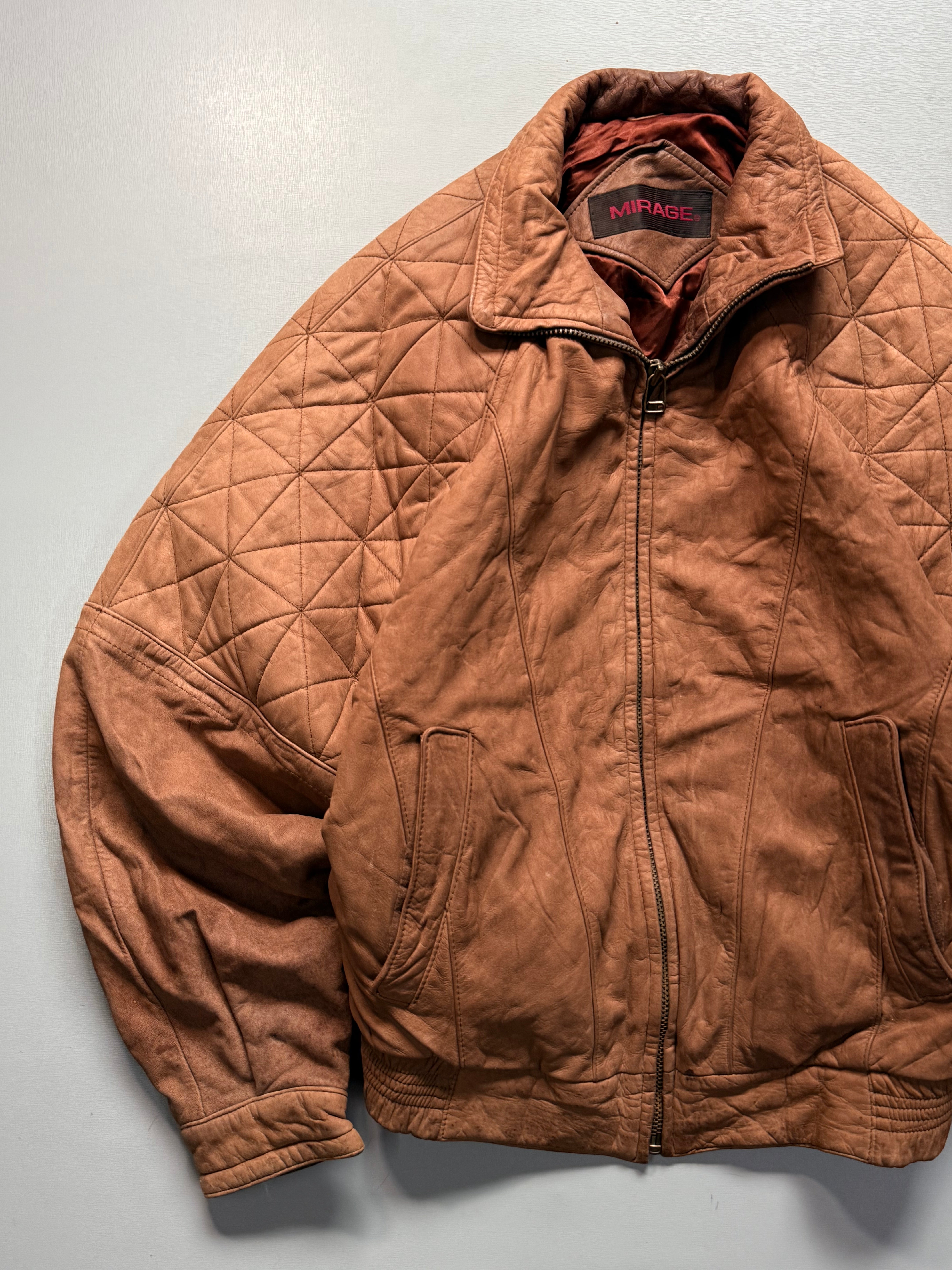 Bomber leather jacket(M/L)