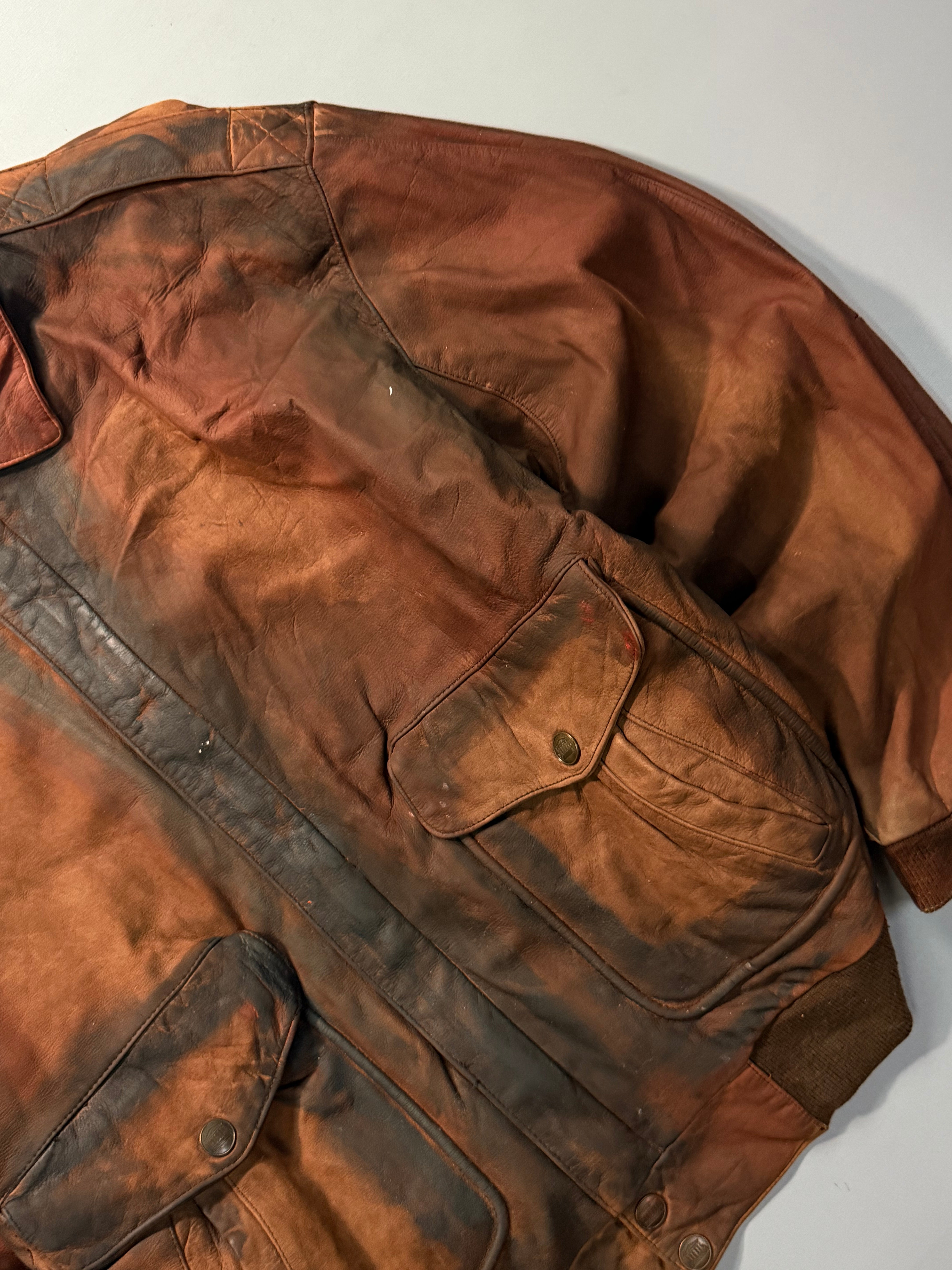 Bomber leather jacket(L/XL)