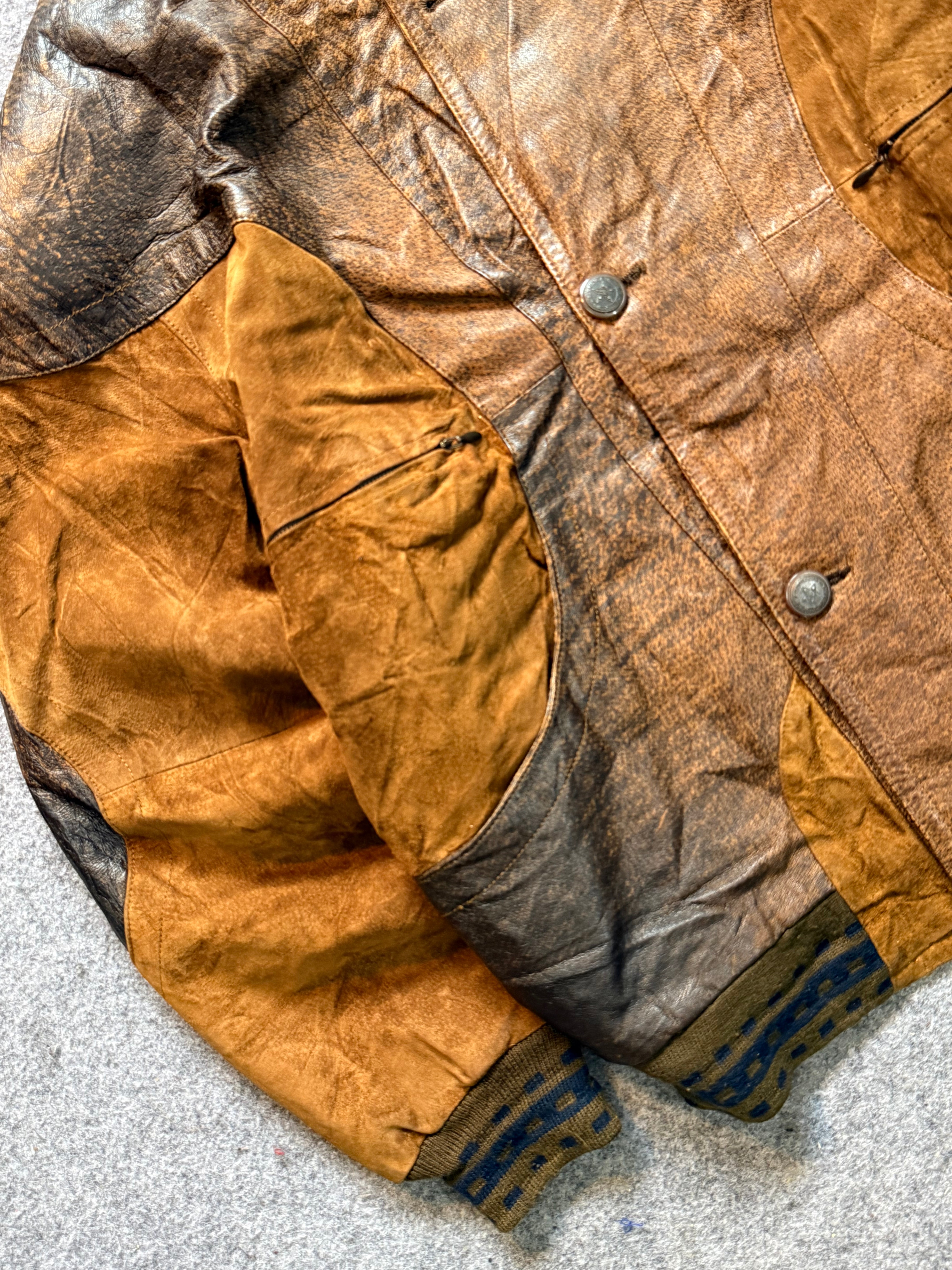 Bomber leather jacket(M/L)