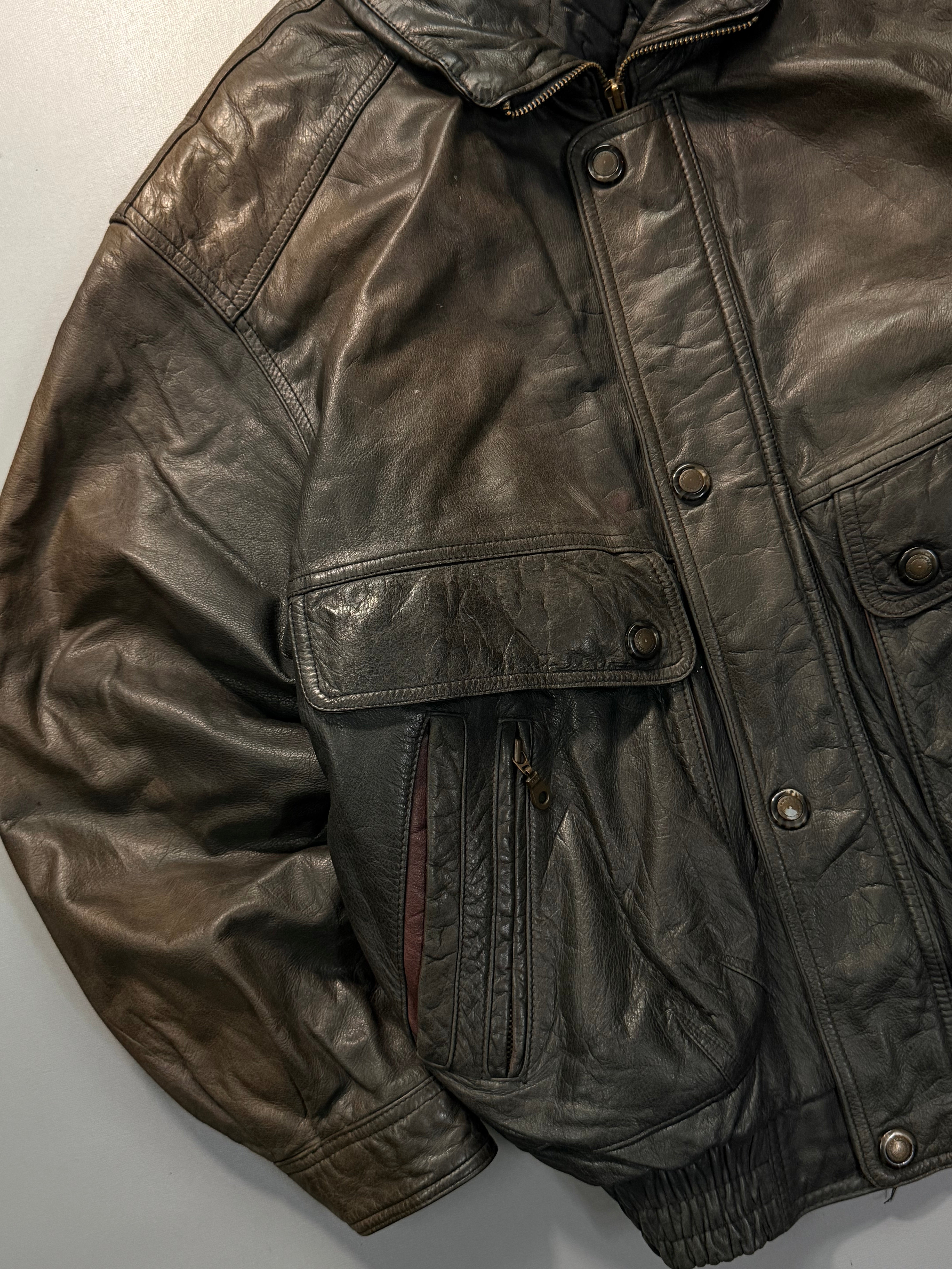 Bomber leather jacket(M/L/XL)