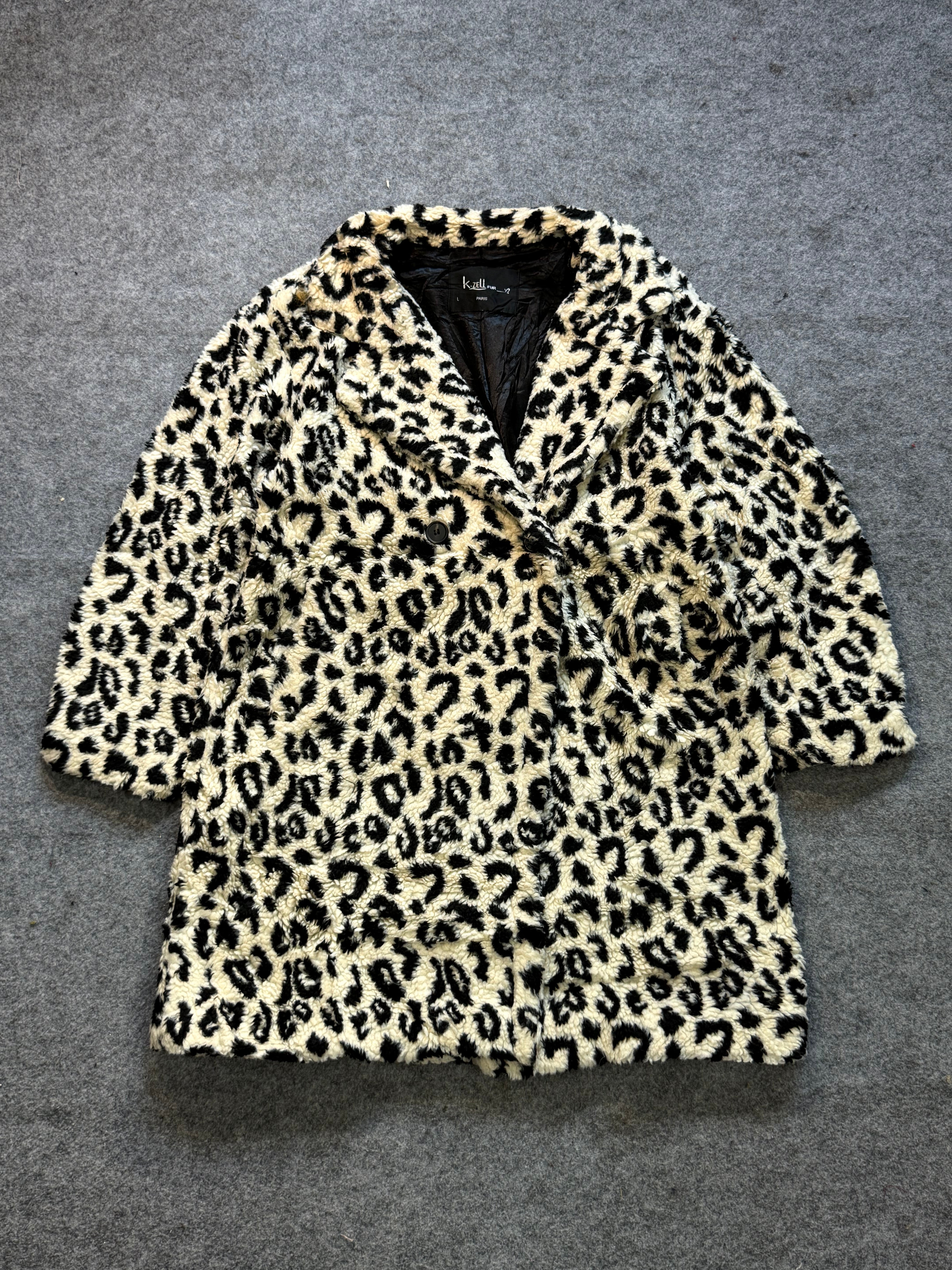 Animal print fur coat(M/L/Xl)