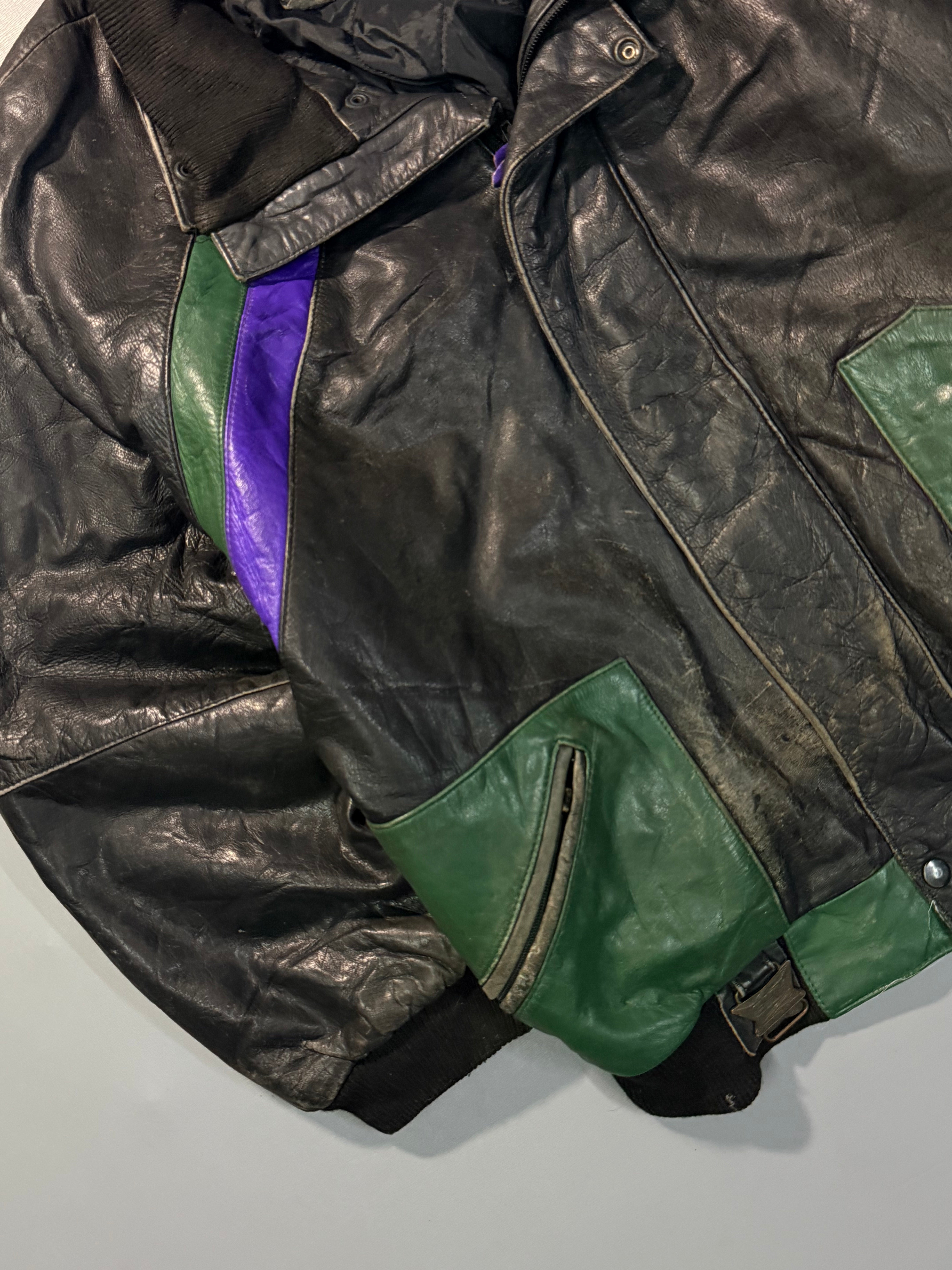 Bomber leather jacket(M/L)